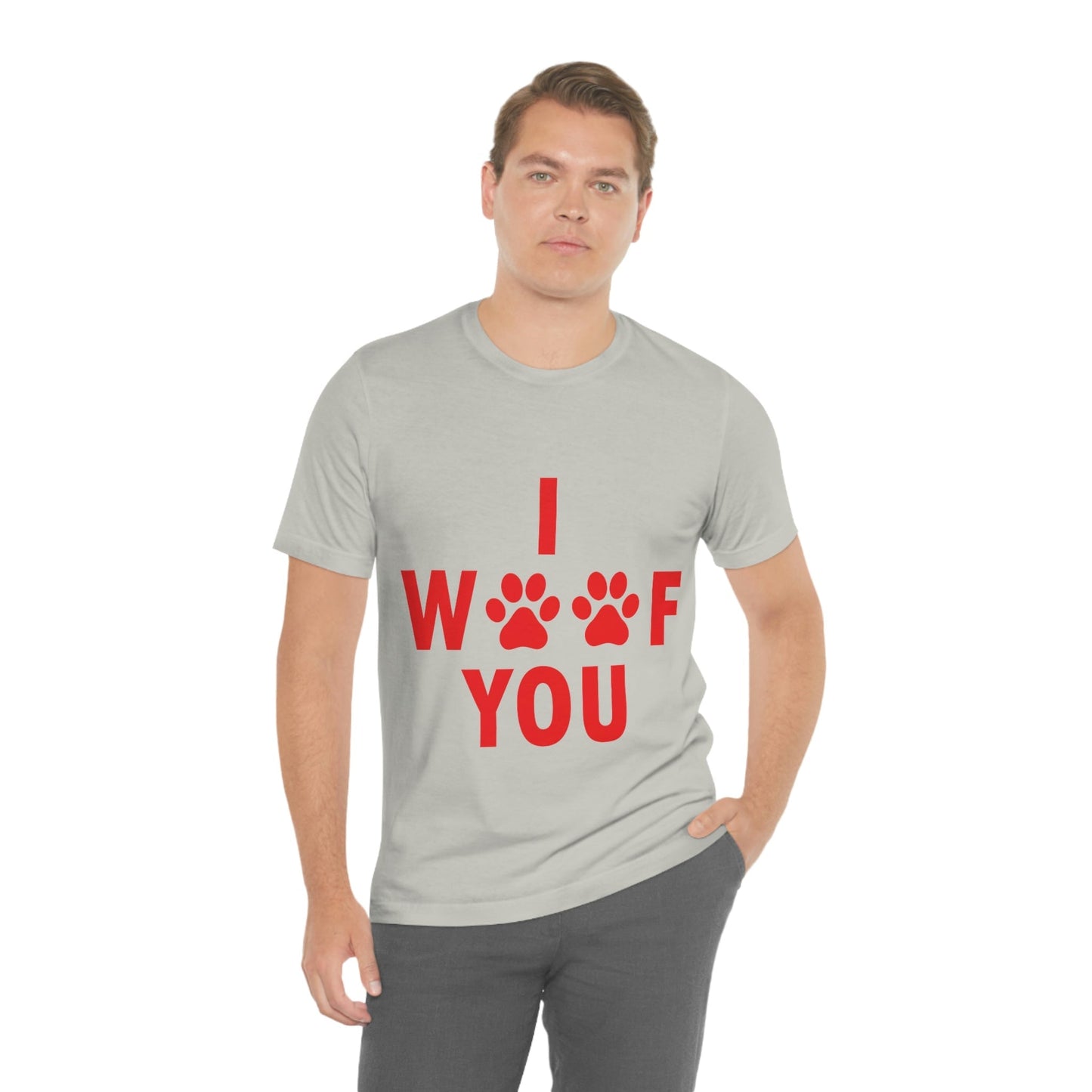 I Woof You Funny Dogs Valentine Quotes Unisex Jersey Short Sleeve T-Shirt Ichaku [Perfect Gifts Selection]