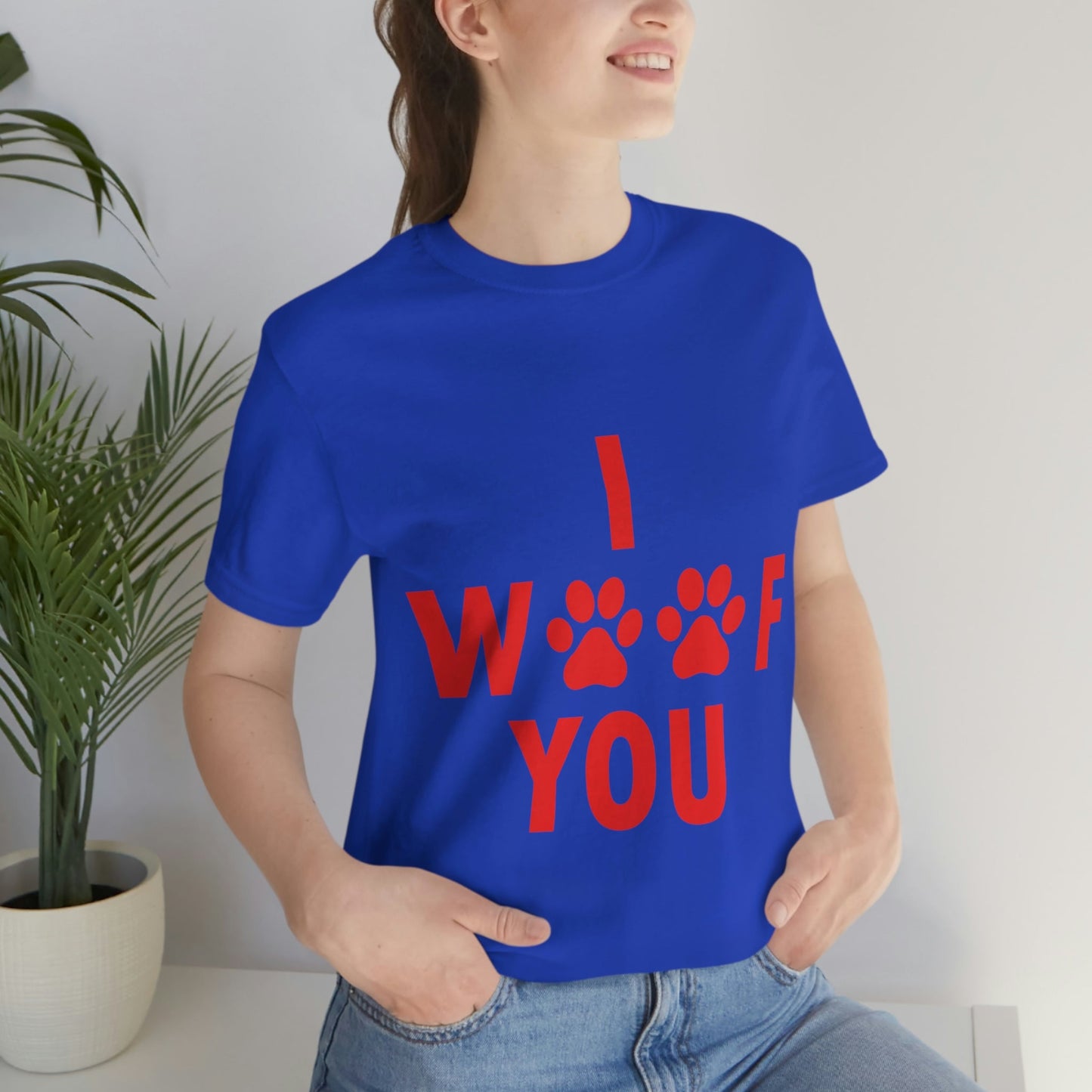 I Woof You Funny Dogs Valentine Quotes Unisex Jersey Short Sleeve T-Shirt Ichaku [Perfect Gifts Selection]