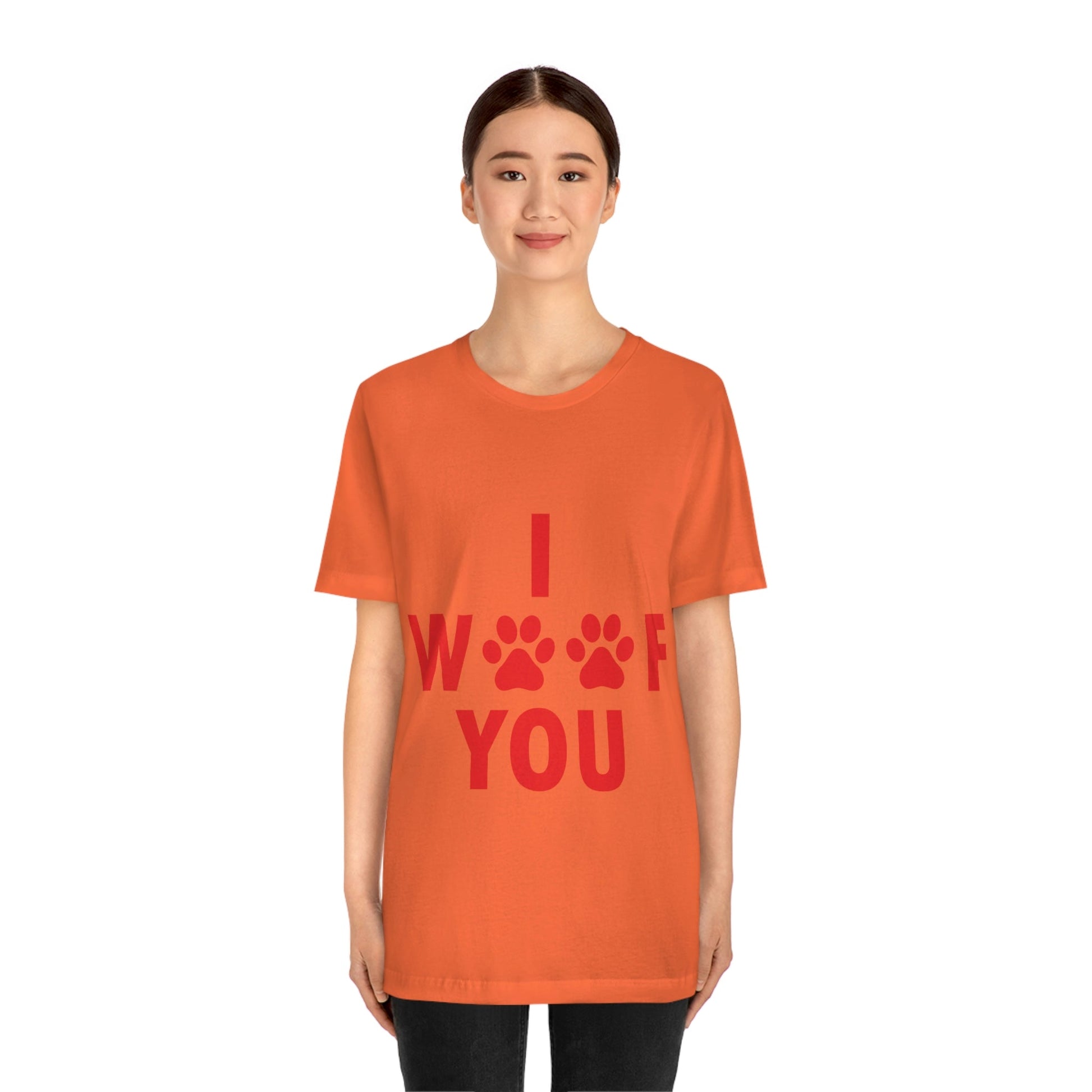 I Woof You Funny Dogs Valentine Quotes Unisex Jersey Short Sleeve T-Shirt Ichaku [Perfect Gifts Selection]