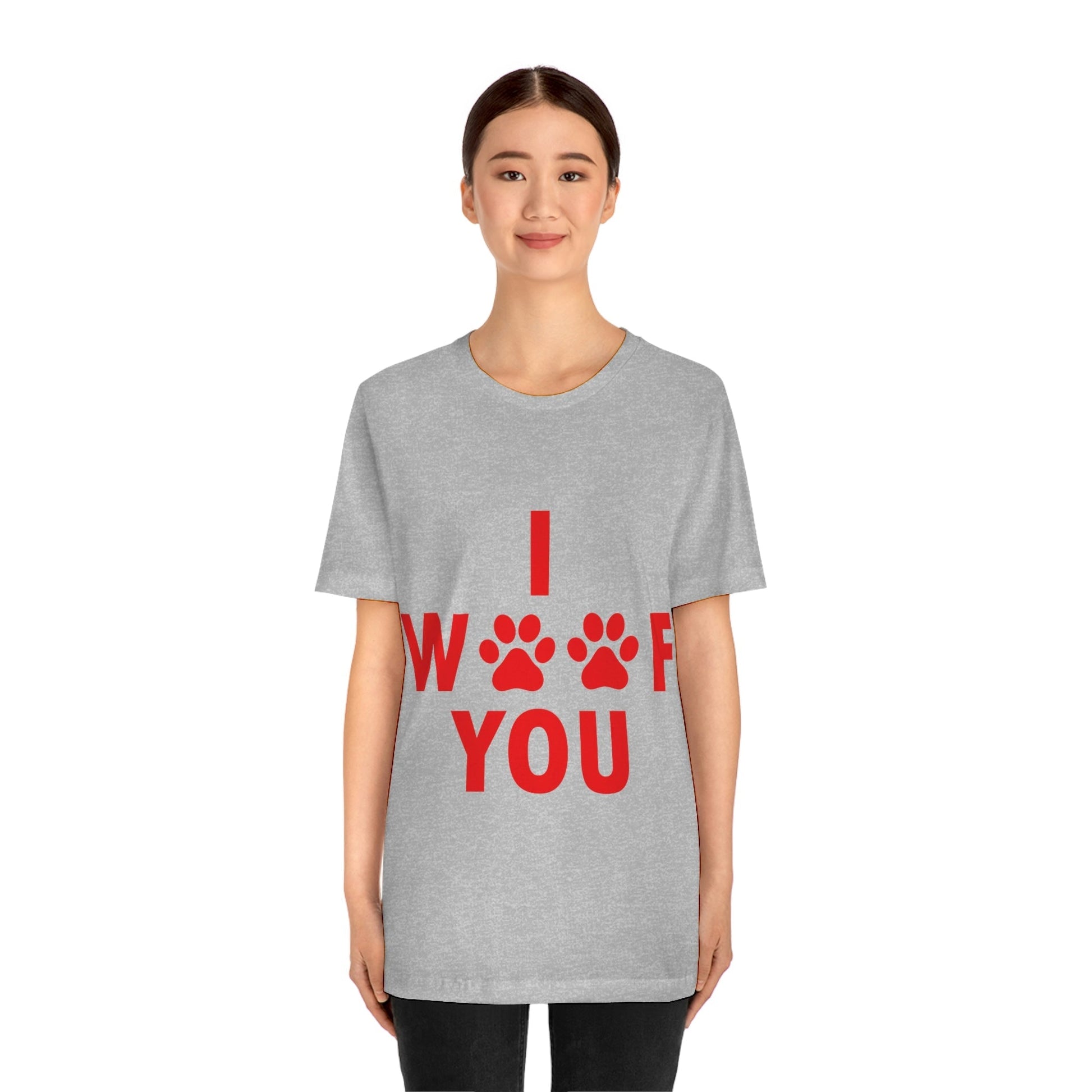 I Woof You Funny Dogs Valentine Quotes Unisex Jersey Short Sleeve T-Shirt Ichaku [Perfect Gifts Selection]