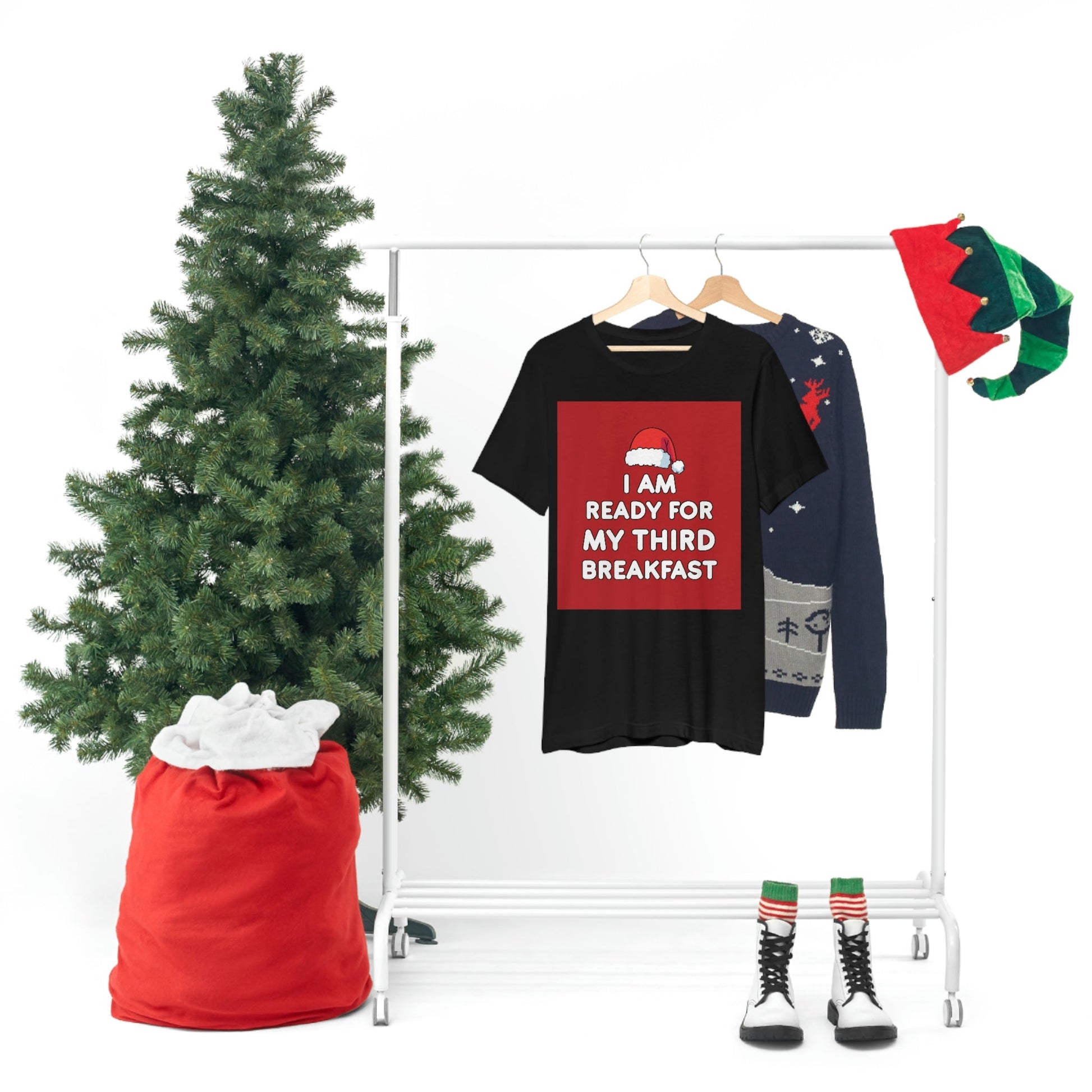 I am Ready for my Third Breakfast Christmas Holidays Unisex Jersey Short Sleeve T-Shirt Ichaku [Perfect Gifts Selection]