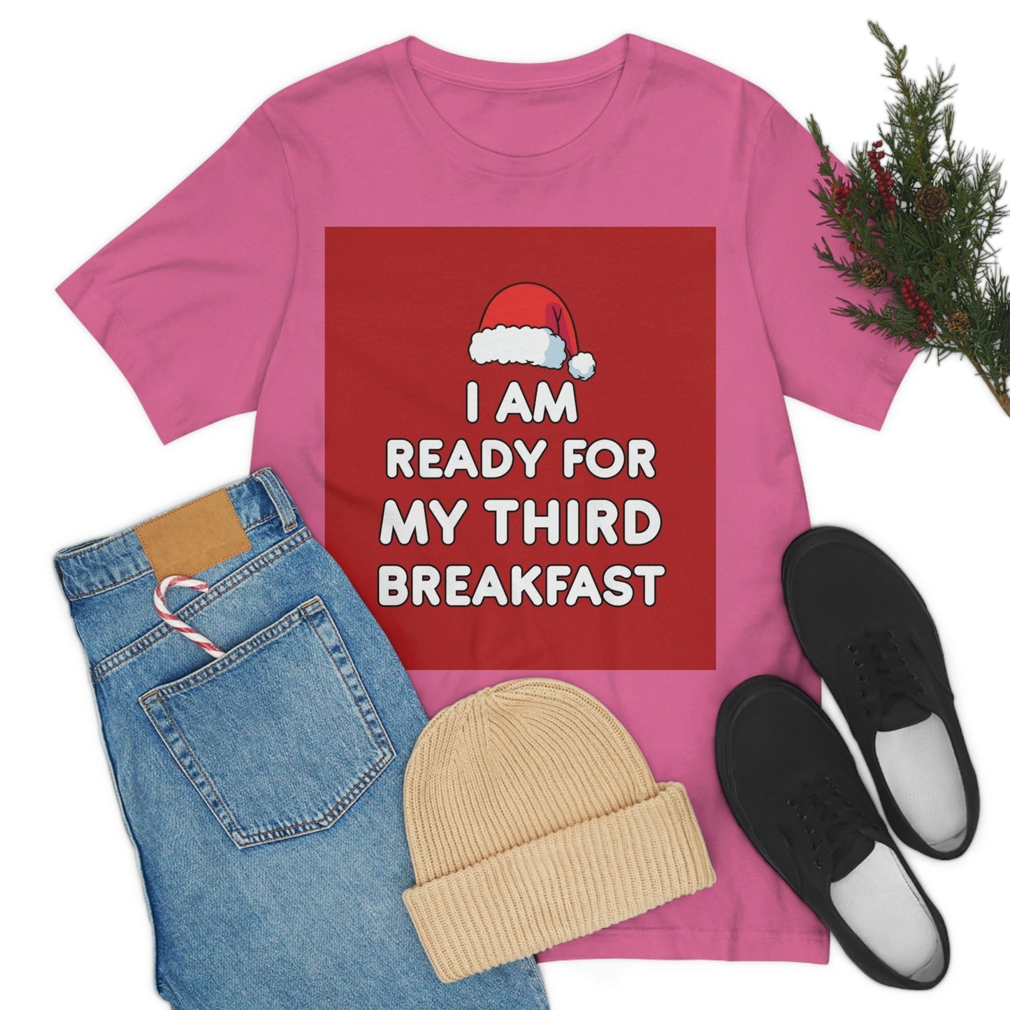 I am Ready for my Third Breakfast Christmas Holidays Unisex Jersey Short Sleeve T-Shirt Ichaku [Perfect Gifts Selection]