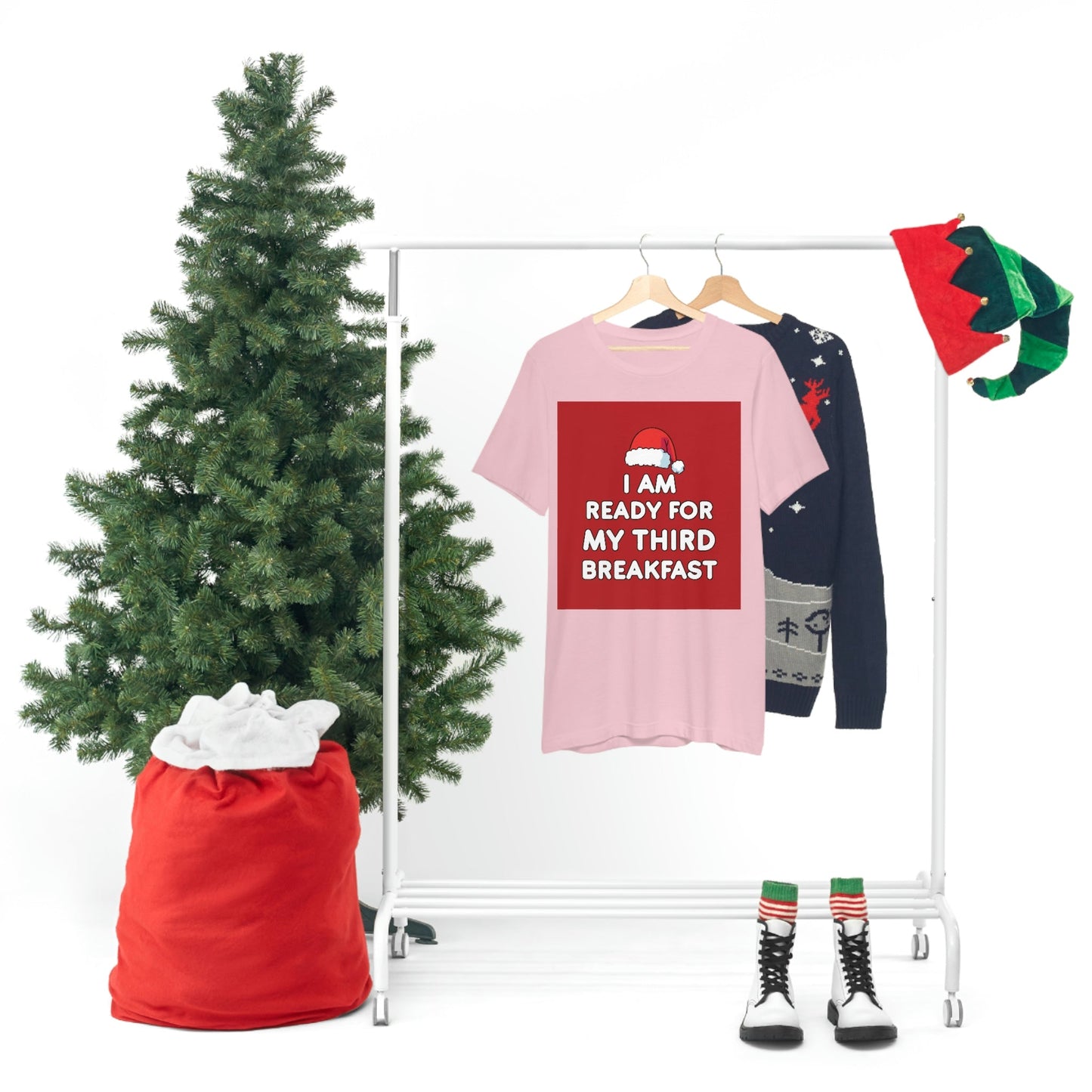 I am Ready for my Third Breakfast Christmas Holidays Unisex Jersey Short Sleeve T-Shirt Ichaku [Perfect Gifts Selection]