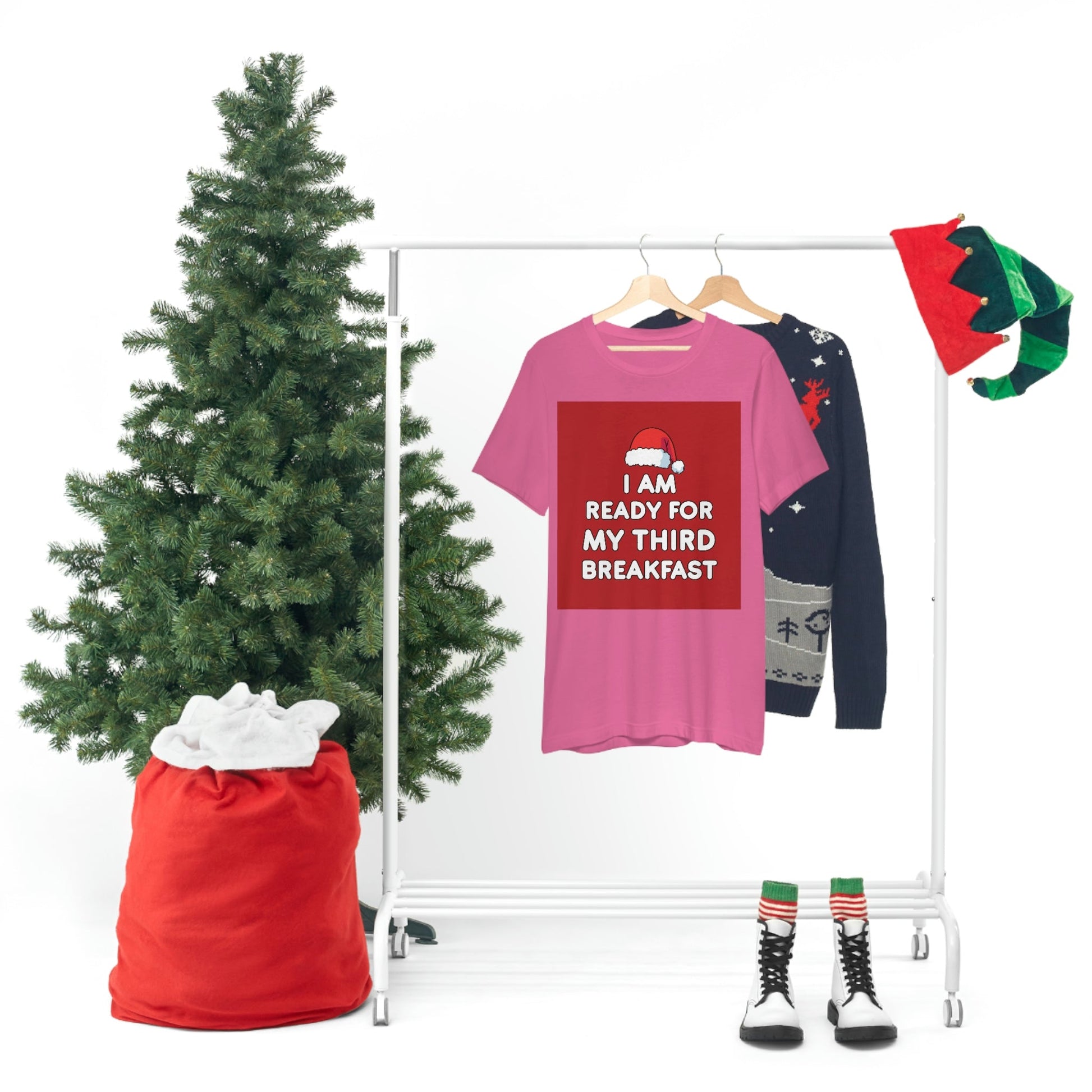 I am Ready for my Third Breakfast Christmas Holidays Unisex Jersey Short Sleeve T-Shirt Ichaku [Perfect Gifts Selection]