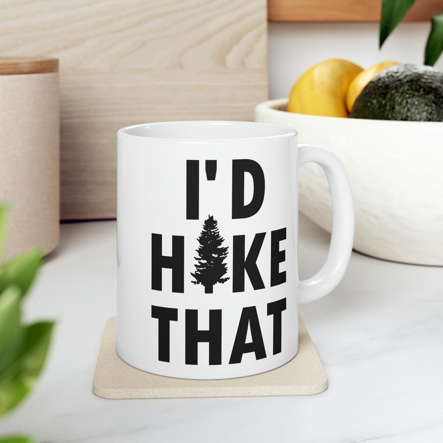 I'd Hike That Hiking Lovers Slogan Ceramic Mug 11oz Ichaku [Perfect Gifts Selection]