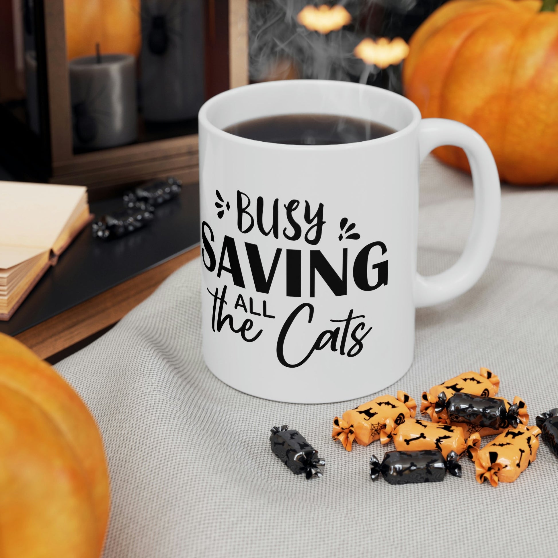I`m Busy Saving All The Cats Saving Animals Ceramic Mug 11oz Ichaku [Perfect Gifts Selection]
