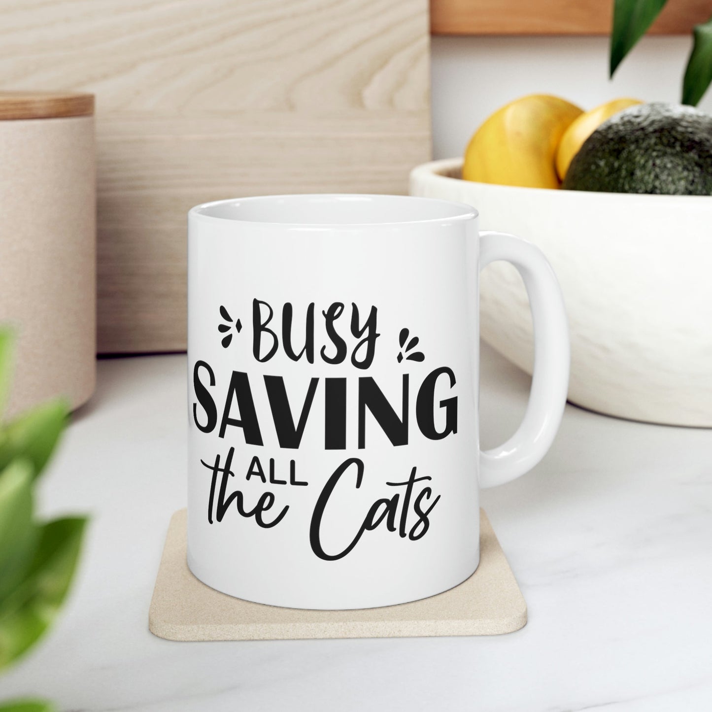 I`m Busy Saving All The Cats Saving Animals Ceramic Mug 11oz Ichaku [Perfect Gifts Selection]