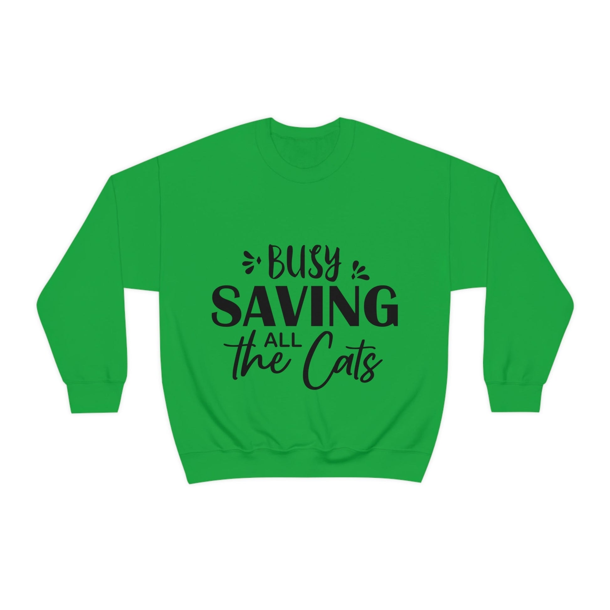 I`m Busy Saving All The Cats Saving Animals Unisex Heavy Blend™ Crewneck Sweatshirt Ichaku [Perfect Gifts Selection]