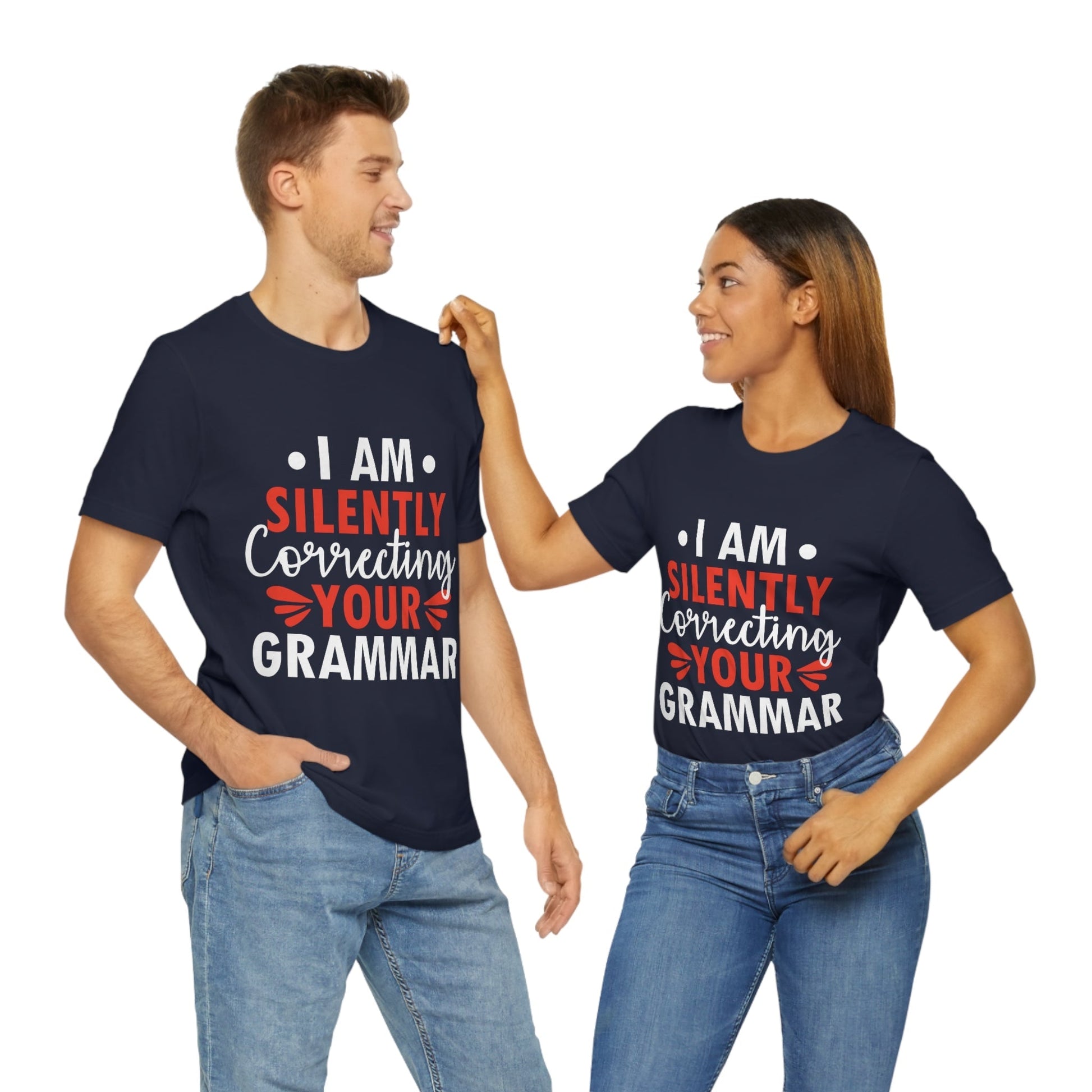 I'm Silently Correcting Your Grammar Studying Quotes Unisex Jersey Short Sleeve T-Shirt Ichaku [Perfect Gifts Selection]