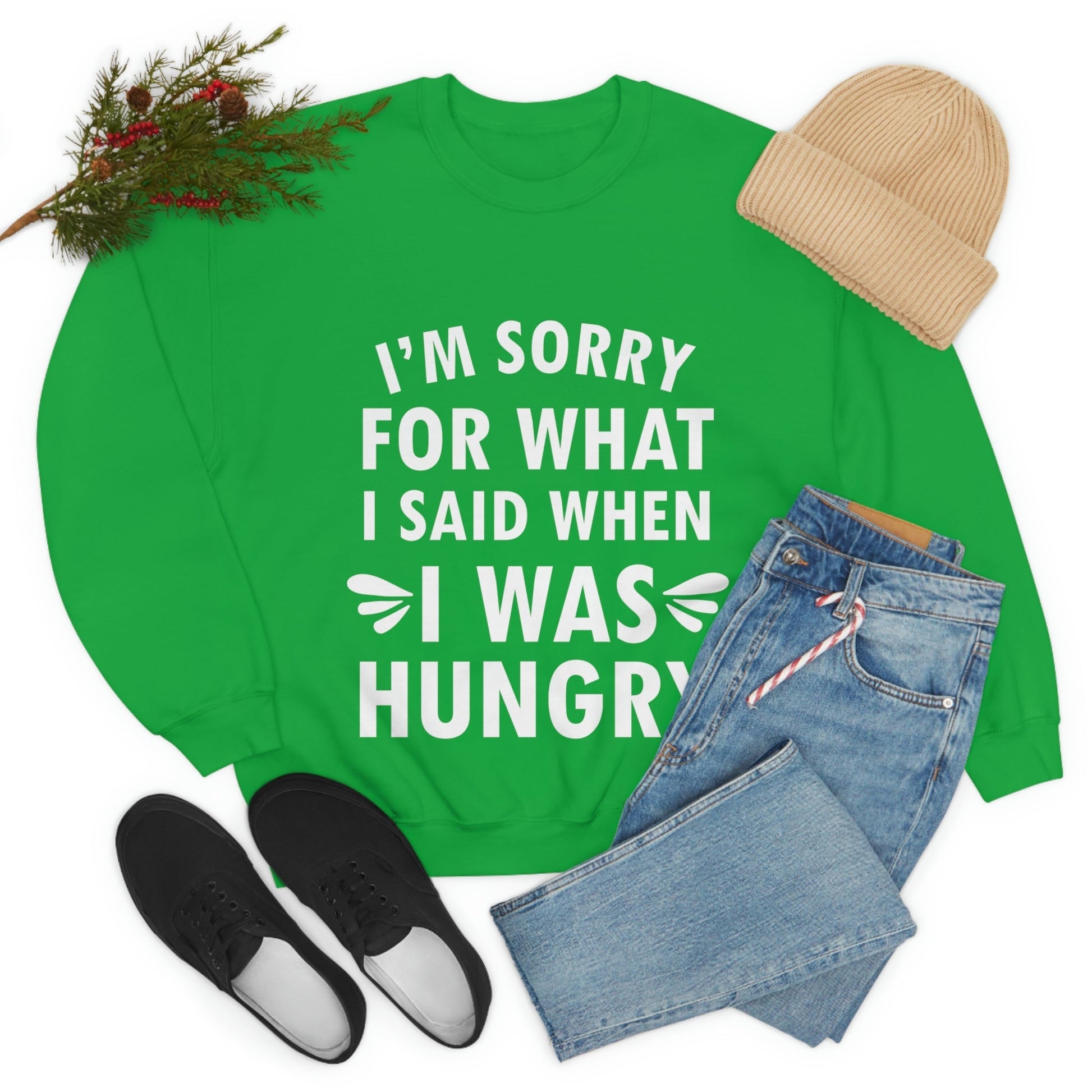 I`m Sorry For What I Said When I Was Hungry Food Lovers Slogans Unisex Heavy Blend™ Crewneck Sweatshirt Ichaku [Perfect Gifts Selection]