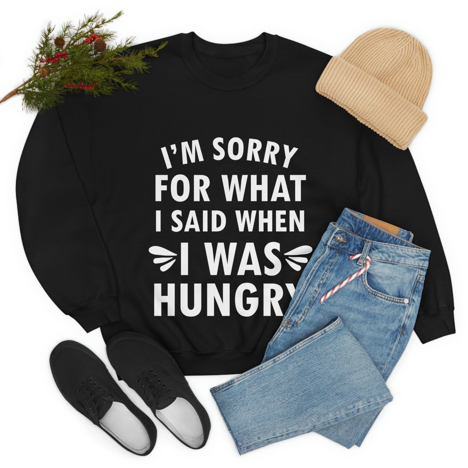 I`m Sorry For What I Said When I Was Hungry Food Lovers Slogans Unisex Heavy Blend™ Crewneck Sweatshirt Ichaku [Perfect Gifts Selection]