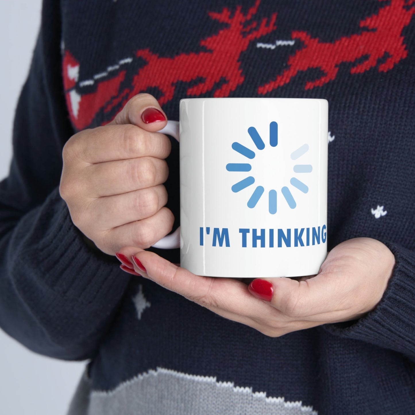 I`m Thinking Computer Nerd Funny Quotes Ceramic Mug 11oz Ichaku [Perfect Gifts Selection]