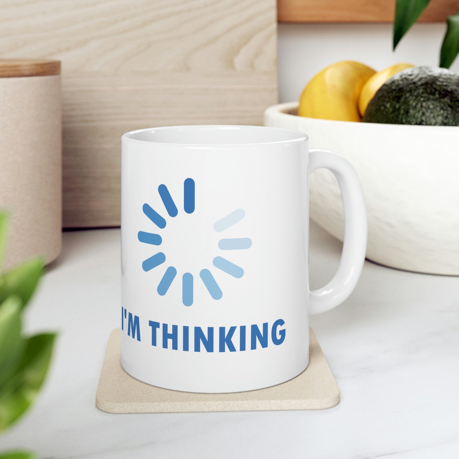 I`m Thinking Computer Nerd Funny Quotes Ceramic Mug 11oz Ichaku [Perfect Gifts Selection]