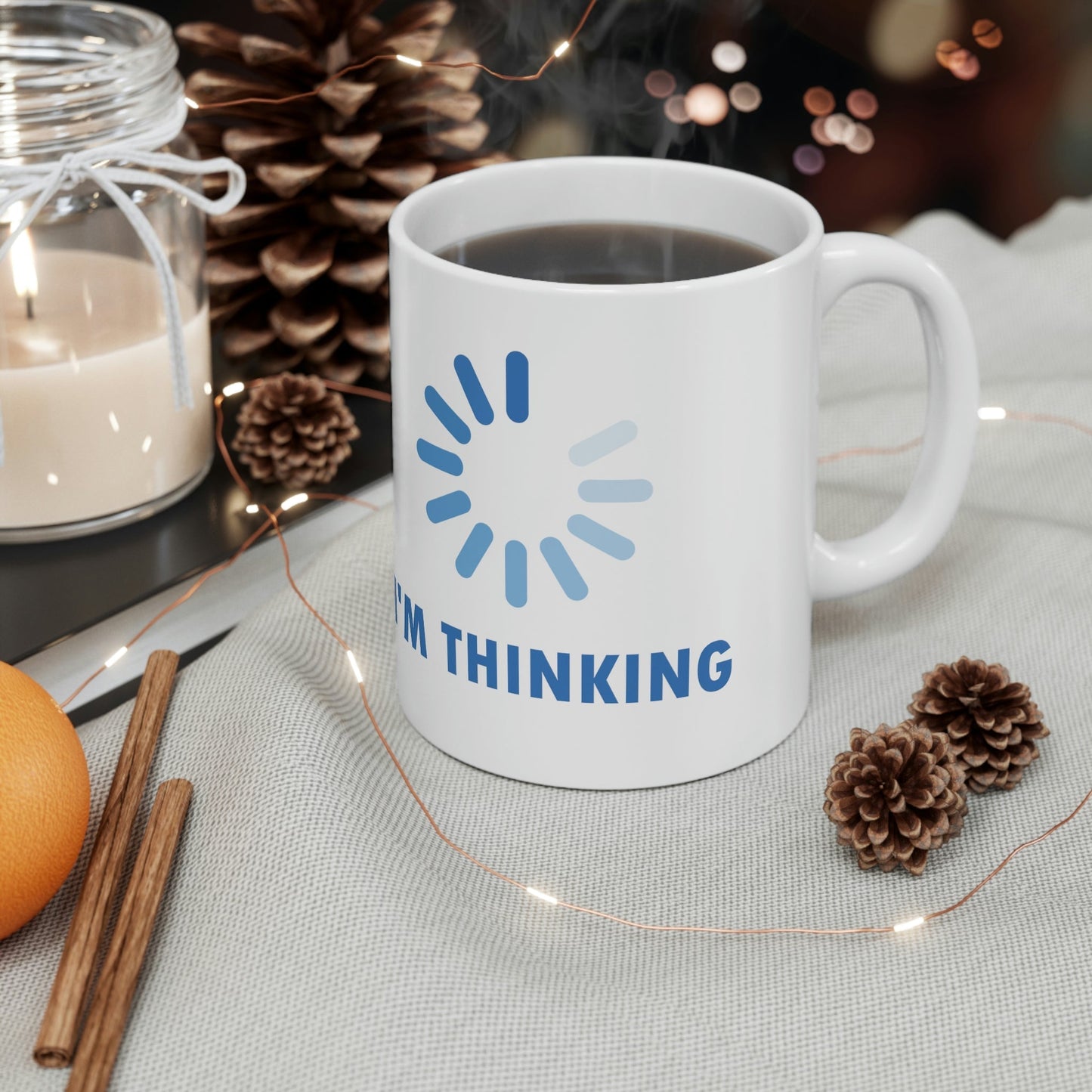 I`m Thinking Computer Nerd Funny Quotes Ceramic Mug 11oz Ichaku [Perfect Gifts Selection]