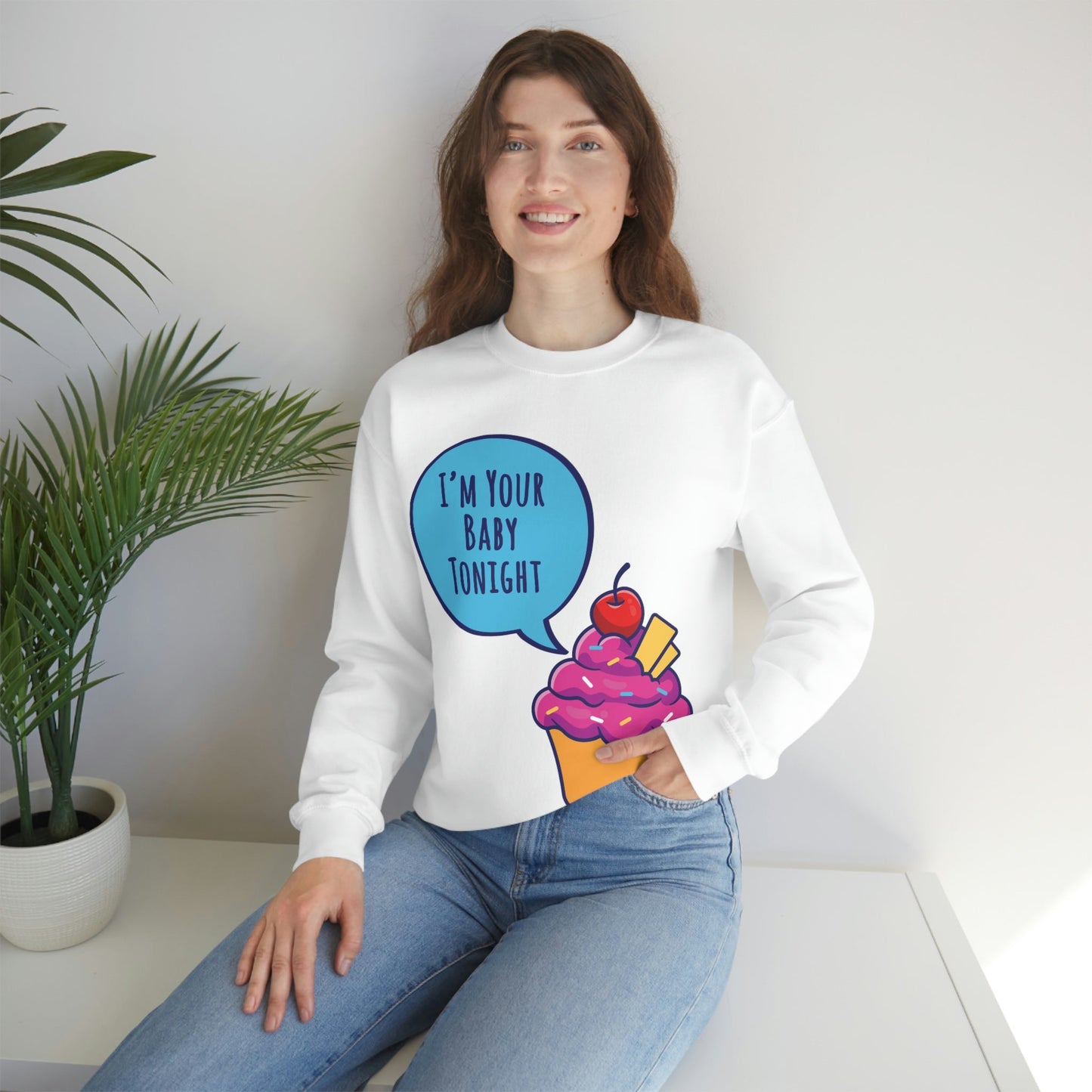 I`m Your Baby Tonight Retro Movie Unisex Heavy Blend™ Crewneck Sweatshirt Ichaku [Perfect Gifts Selection]