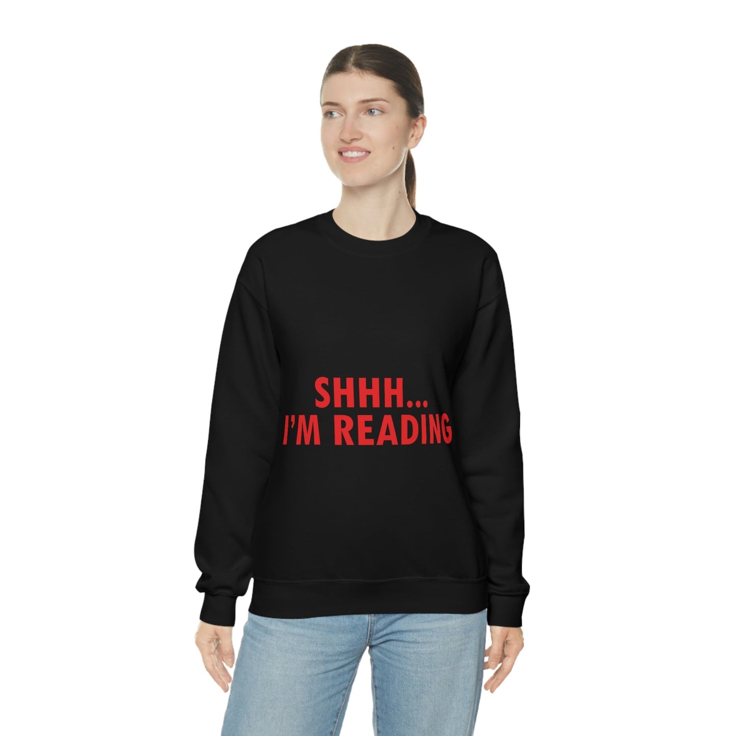 I'm reading Book Lovers Educational Quotes Unisex Heavy Blend™ Crewneck Sweatshirt Ichaku [Perfect Gifts Selection]