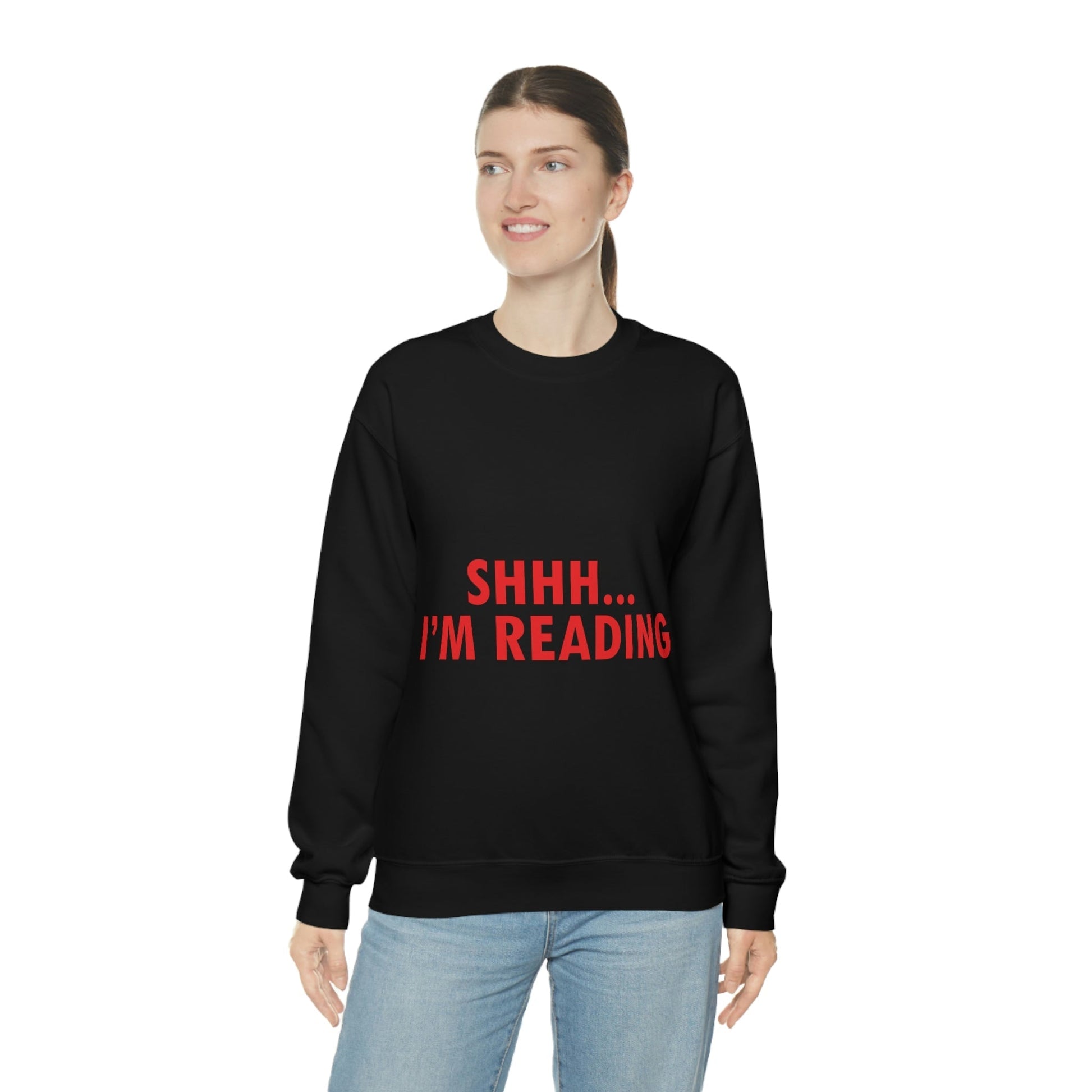 I'm reading Book Lovers Educational Quotes Unisex Heavy Blend™ Crewneck Sweatshirt Ichaku [Perfect Gifts Selection]