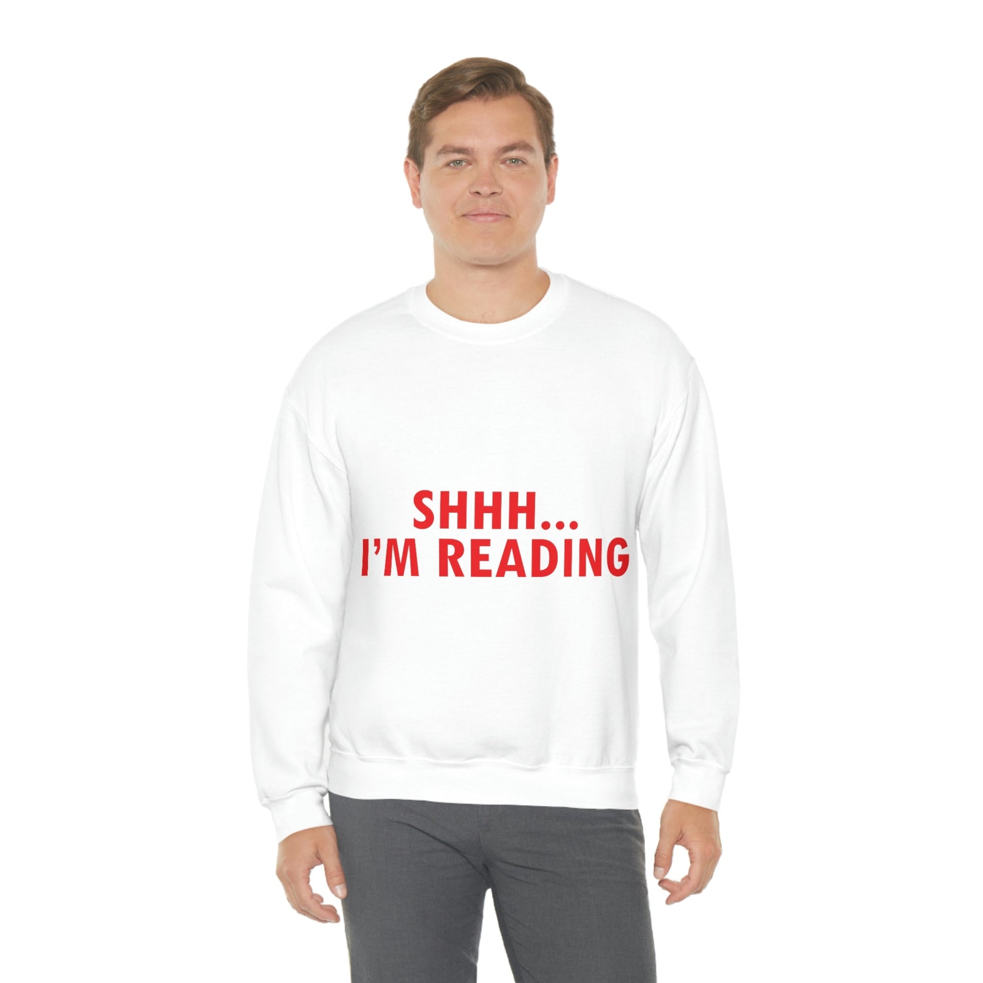 I'm reading Book Lovers Educational Quotes Unisex Heavy Blend™ Crewneck Sweatshirt Ichaku [Perfect Gifts Selection]