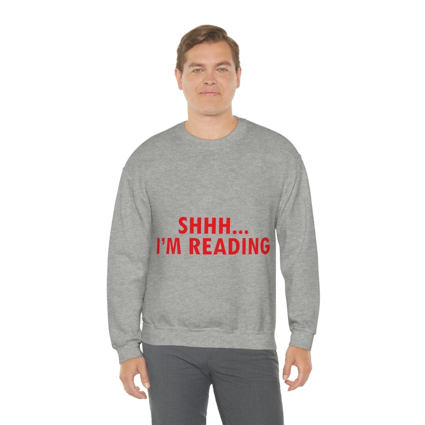 I'm reading Book Lovers Educational Quotes Unisex Heavy Blend™ Crewneck Sweatshirt Ichaku [Perfect Gifts Selection]