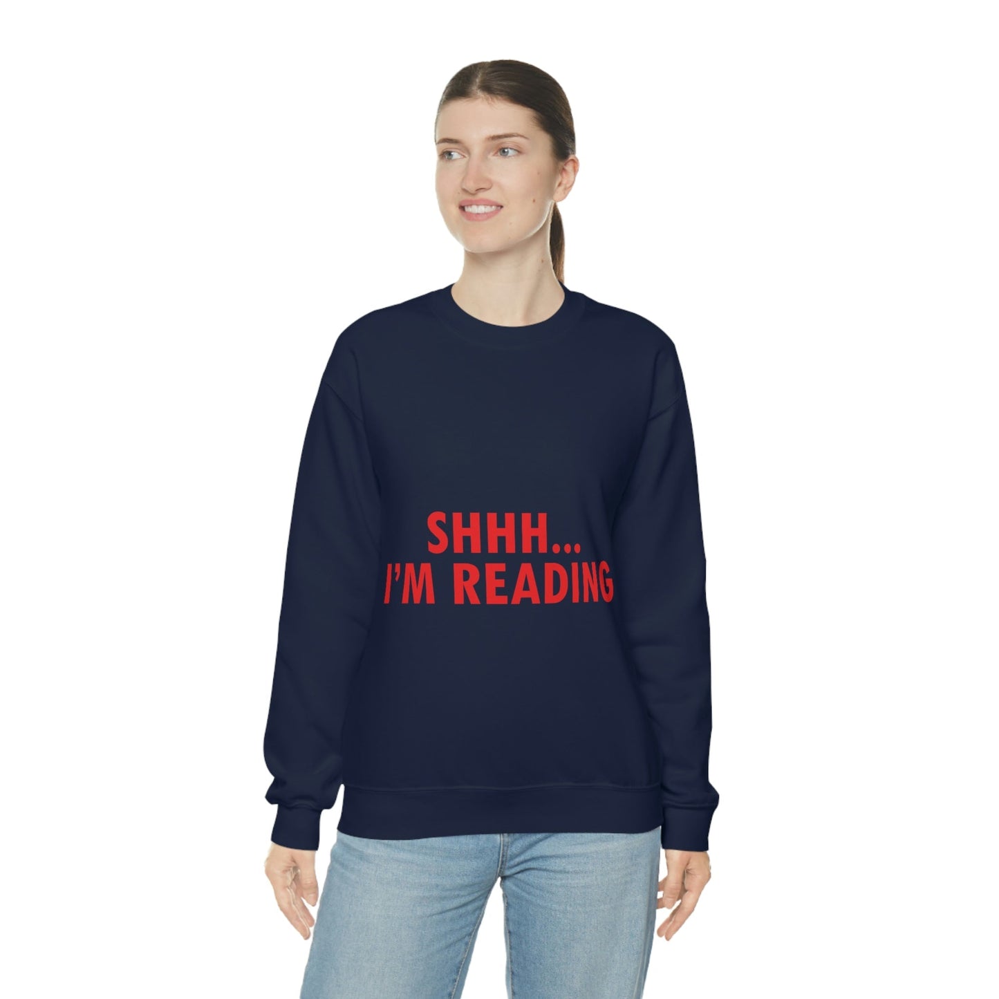 I'm reading Book Lovers Educational Quotes Unisex Heavy Blend™ Crewneck Sweatshirt Ichaku [Perfect Gifts Selection]