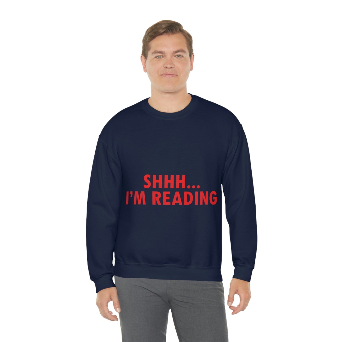 I'm reading Book Lovers Educational Quotes Unisex Heavy Blend™ Crewneck Sweatshirt Ichaku [Perfect Gifts Selection]