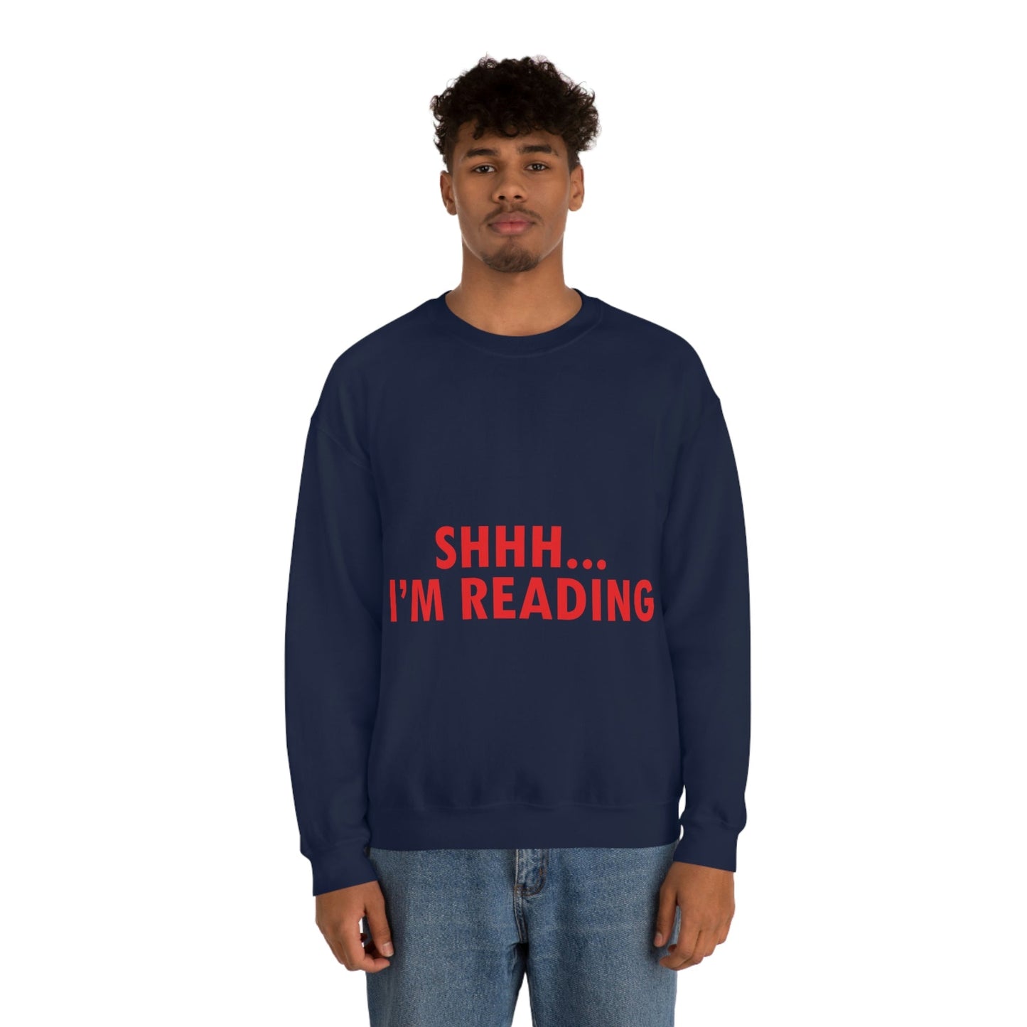 I'm reading Book Lovers Educational Quotes Unisex Heavy Blend™ Crewneck Sweatshirt Ichaku [Perfect Gifts Selection]