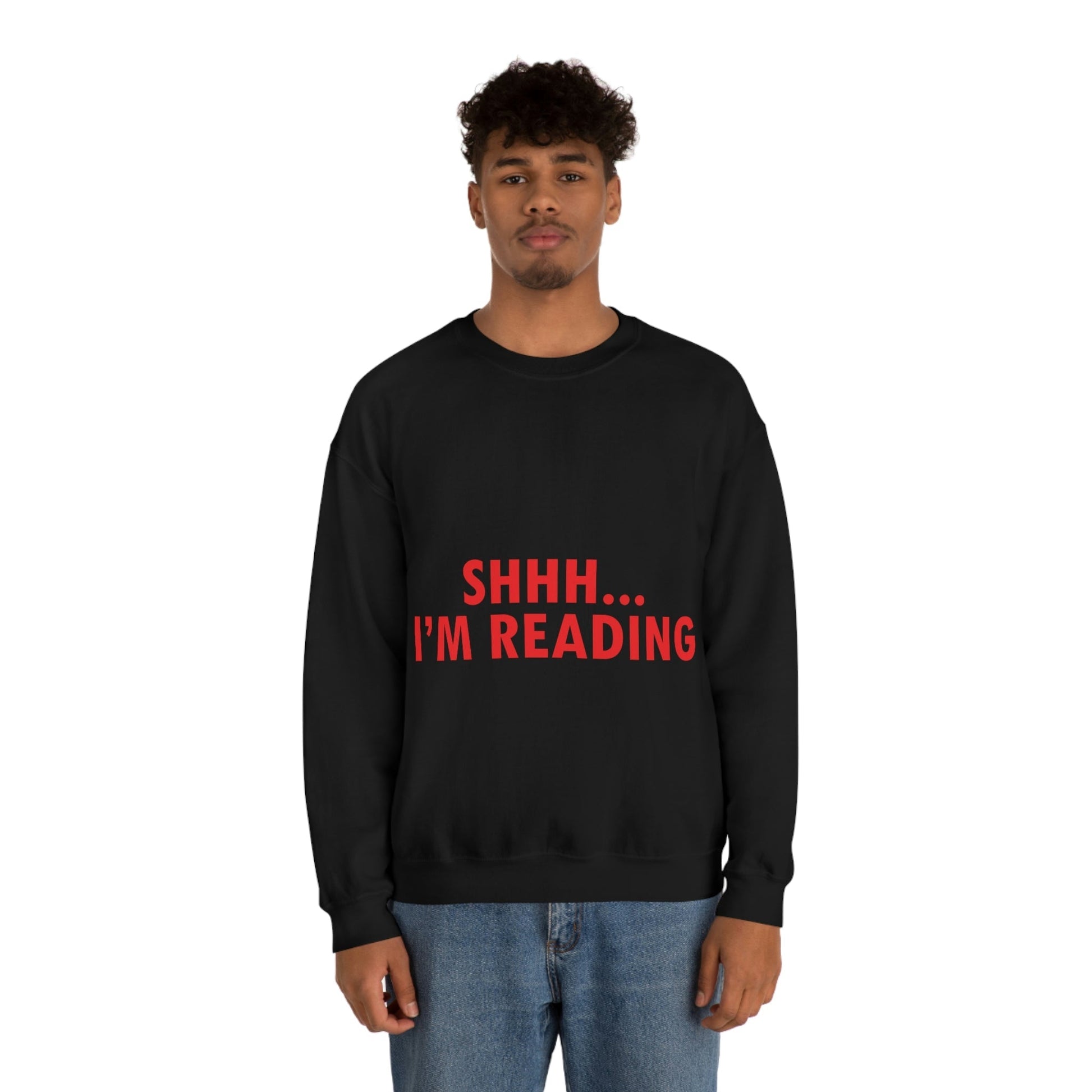 I'm reading Book Lovers Educational Quotes Unisex Heavy Blend™ Crewneck Sweatshirt Ichaku [Perfect Gifts Selection]