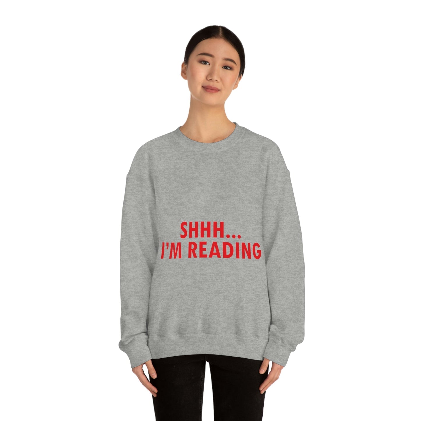 I'm reading Book Lovers Educational Quotes Unisex Heavy Blend™ Crewneck Sweatshirt Ichaku [Perfect Gifts Selection]