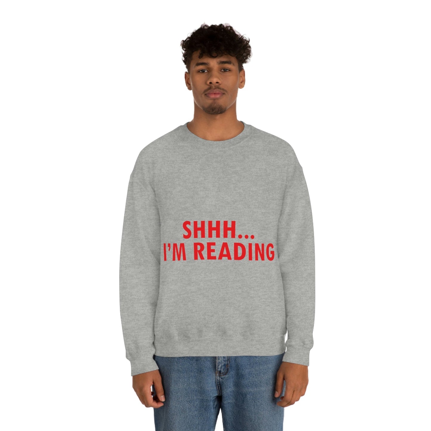 I'm reading Book Lovers Educational Quotes Unisex Heavy Blend™ Crewneck Sweatshirt Ichaku [Perfect Gifts Selection]