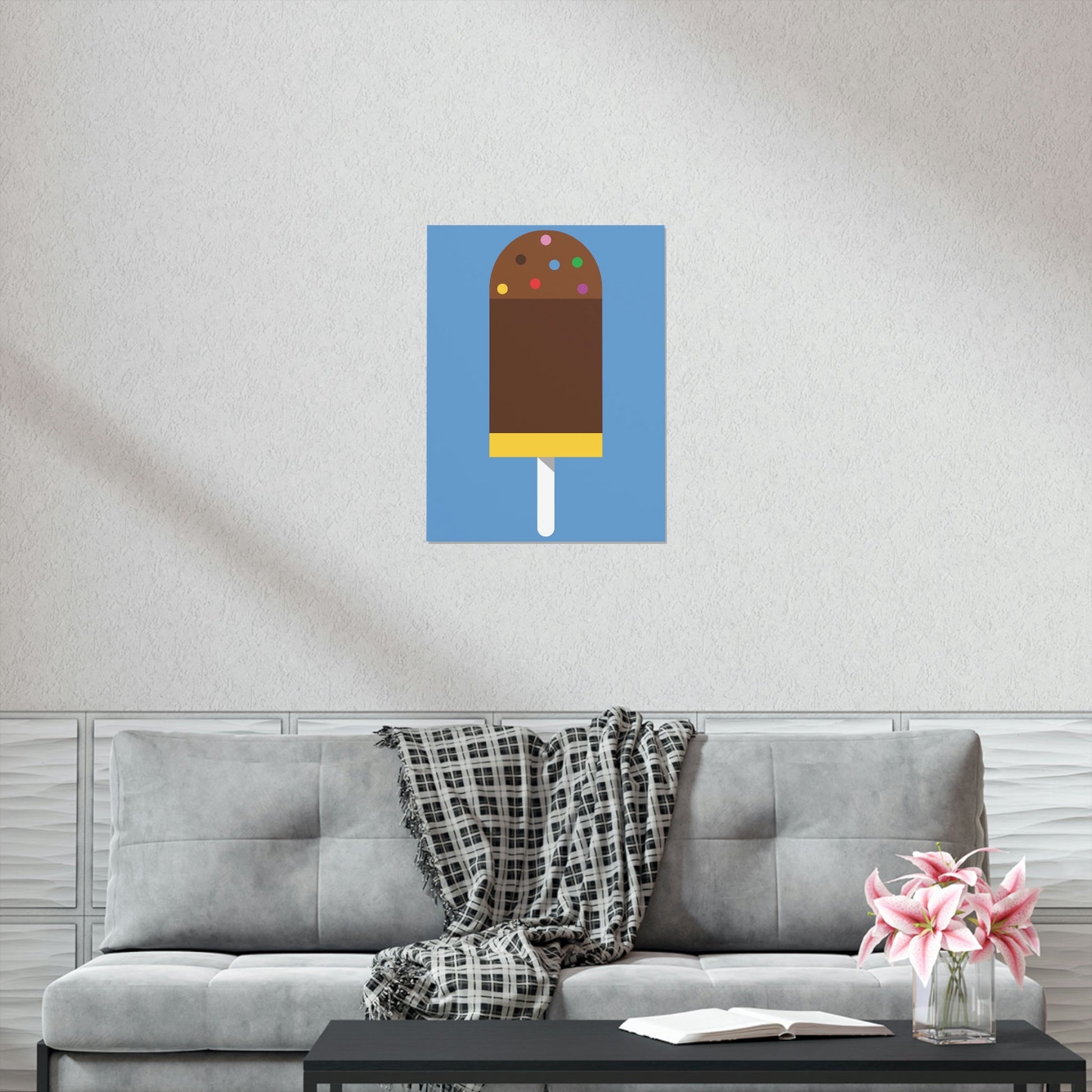 Ice Cream Lover Minimal Abstract Art Premium Matte Vertical Posters Ichaku [Perfect Gifts Selection]