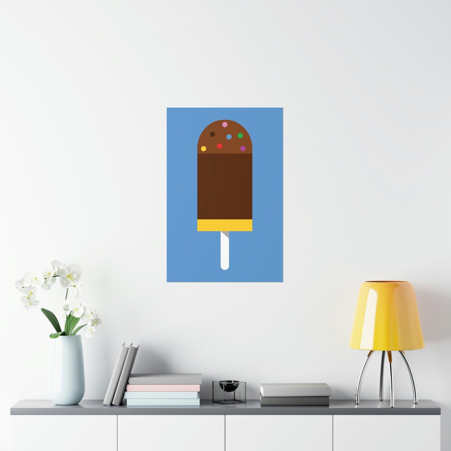 Ice Cream Lover Minimal Abstract Art Premium Matte Vertical Posters Ichaku [Perfect Gifts Selection]