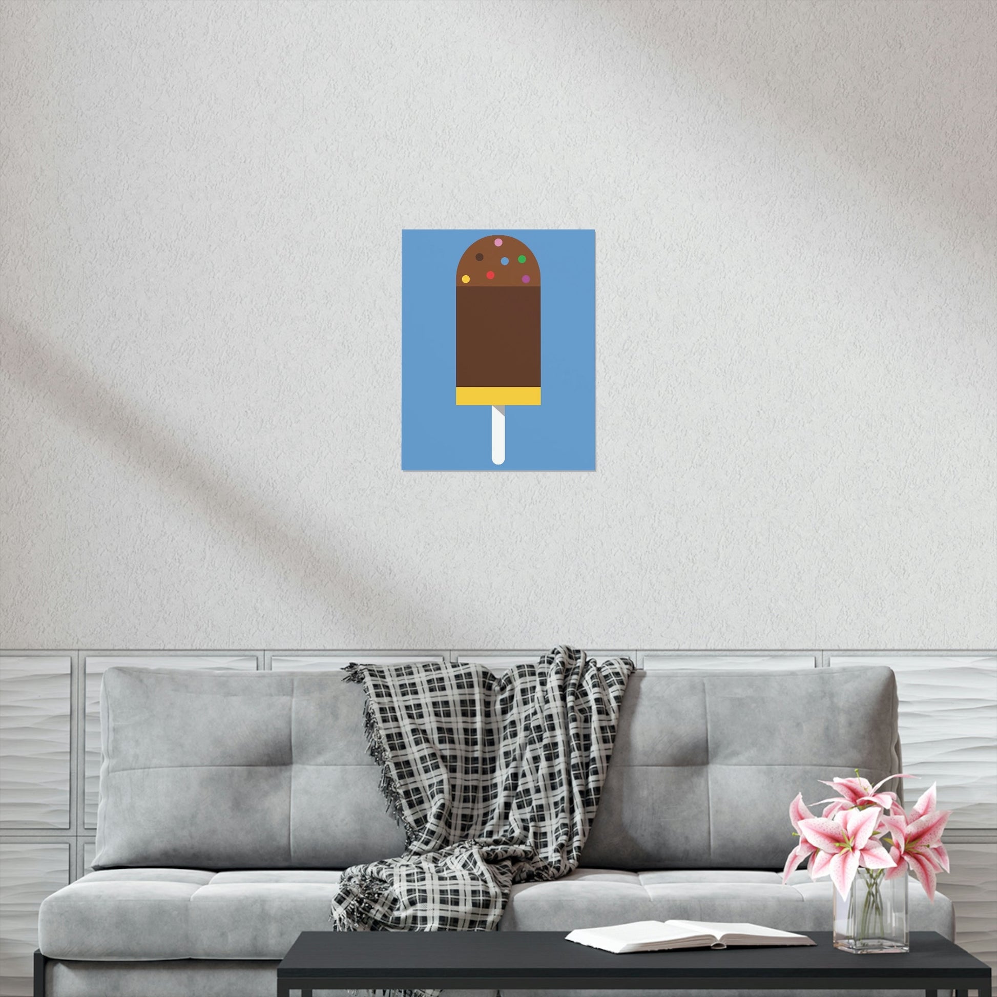 Ice Cream Lover Minimal Abstract Art Premium Matte Vertical Posters Ichaku [Perfect Gifts Selection]