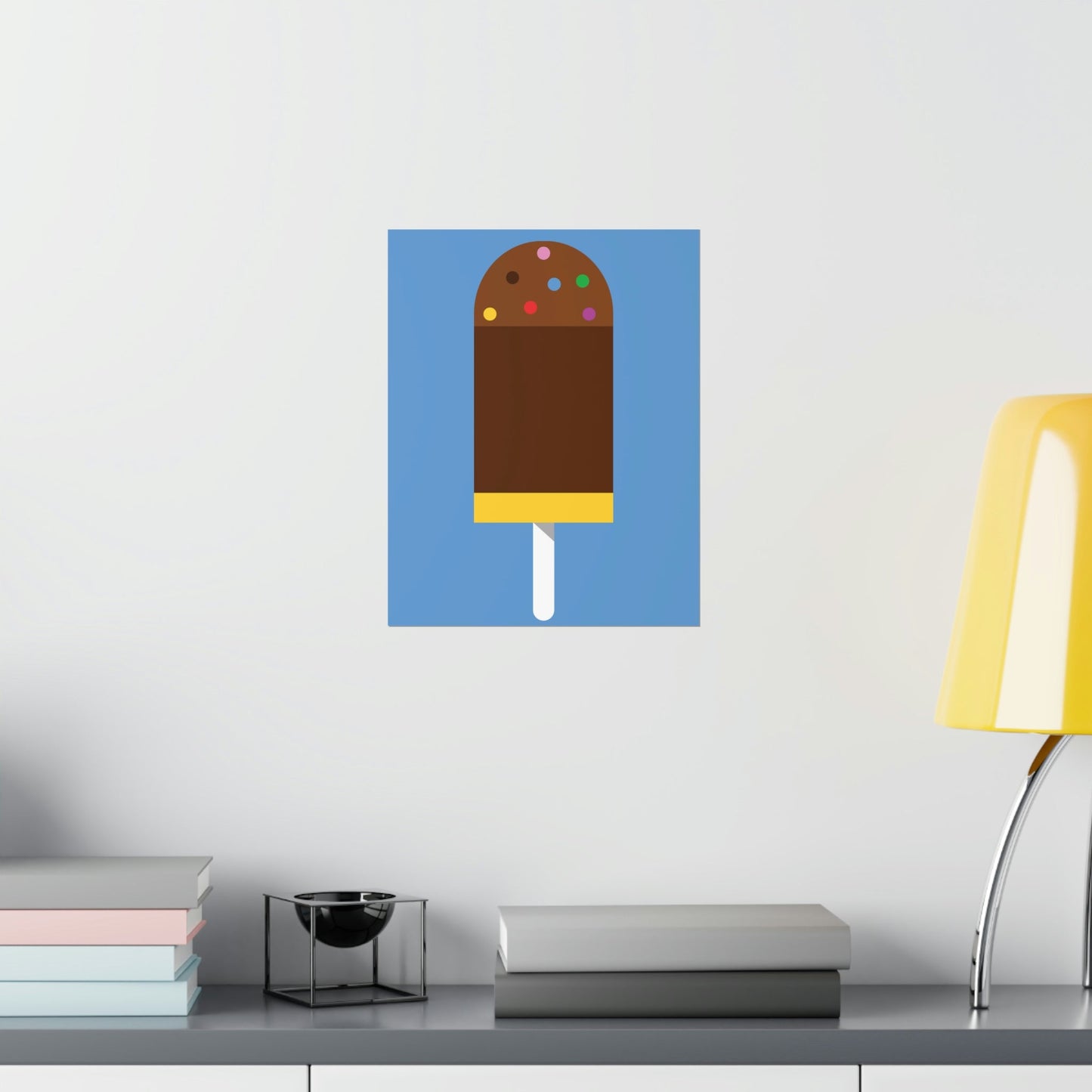 Ice Cream Lover Minimal Abstract Art Premium Matte Vertical Posters Ichaku [Perfect Gifts Selection]