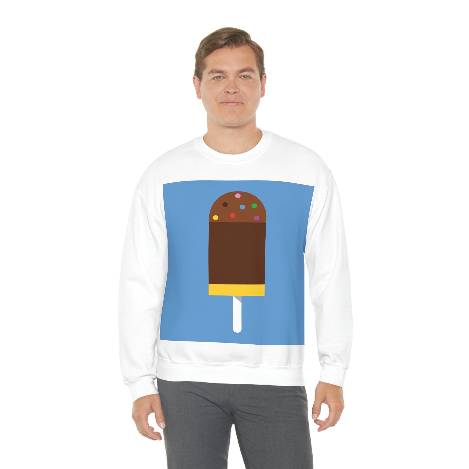 Ice Cream Lover Minimal Abstract Art Unisex Heavy Blend™ Crewneck Sweatshirt Ichaku [Perfect Gifts Selection]