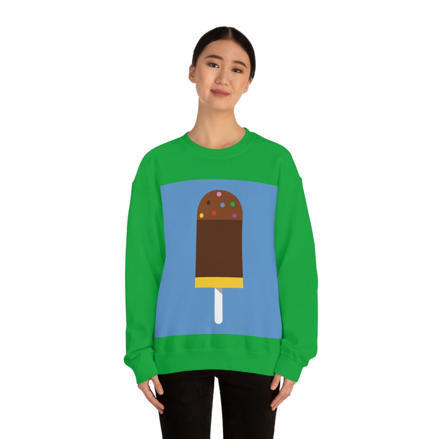 Ice Cream Lover Minimal Abstract Art Unisex Heavy Blend™ Crewneck Sweatshirt Ichaku [Perfect Gifts Selection]