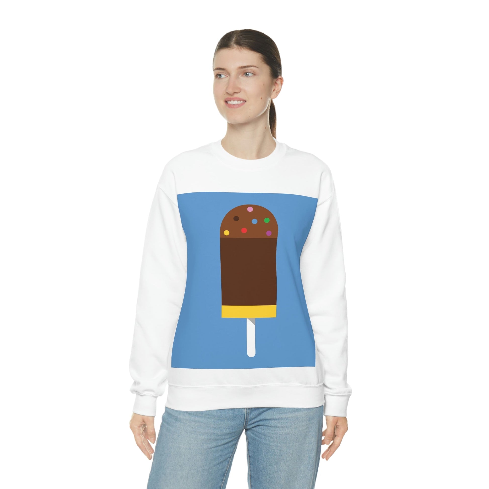 Ice Cream Lover Minimal Abstract Art Unisex Heavy Blend™ Crewneck Sweatshirt Ichaku [Perfect Gifts Selection]