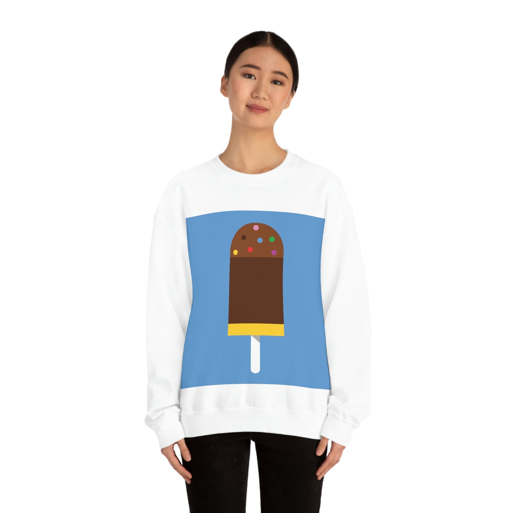 Ice Cream Lover Minimal Abstract Art Unisex Heavy Blend™ Crewneck Sweatshirt Ichaku [Perfect Gifts Selection]