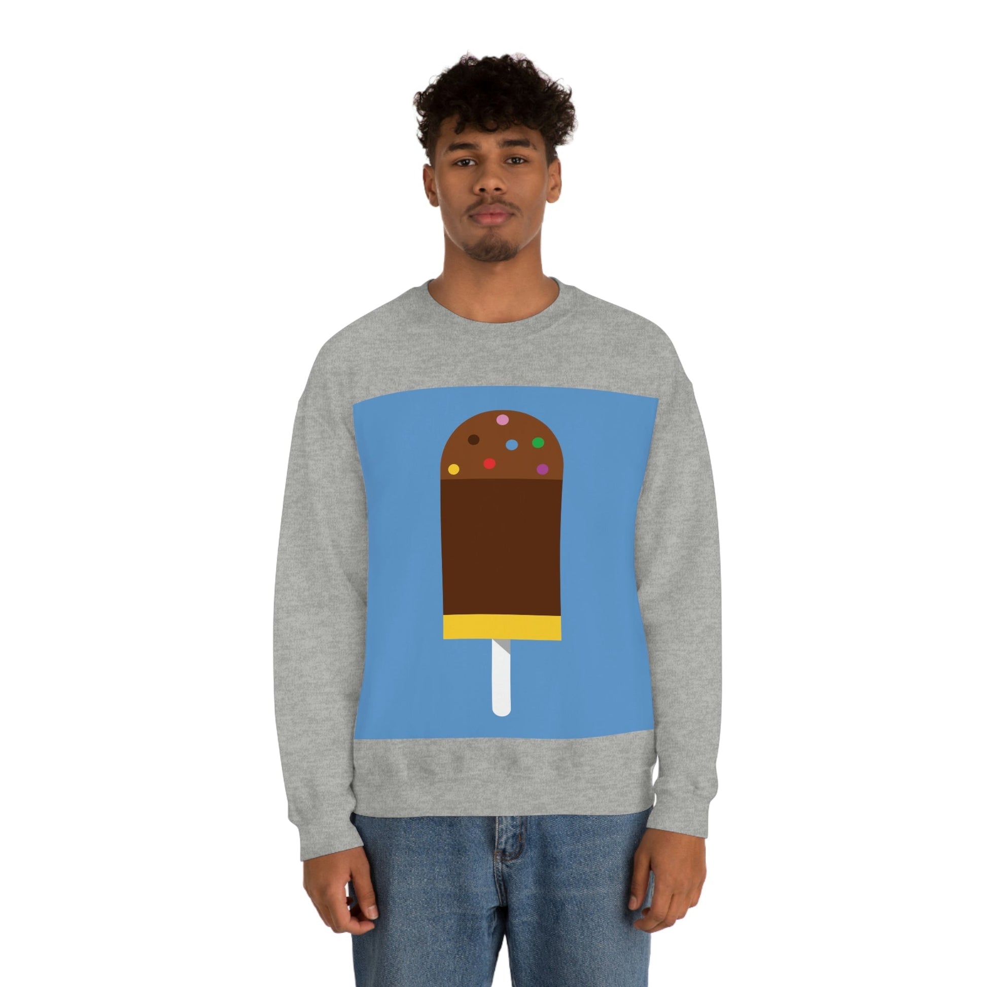 Ice Cream Lover Minimal Abstract Art Unisex Heavy Blend™ Crewneck Sweatshirt Ichaku [Perfect Gifts Selection]