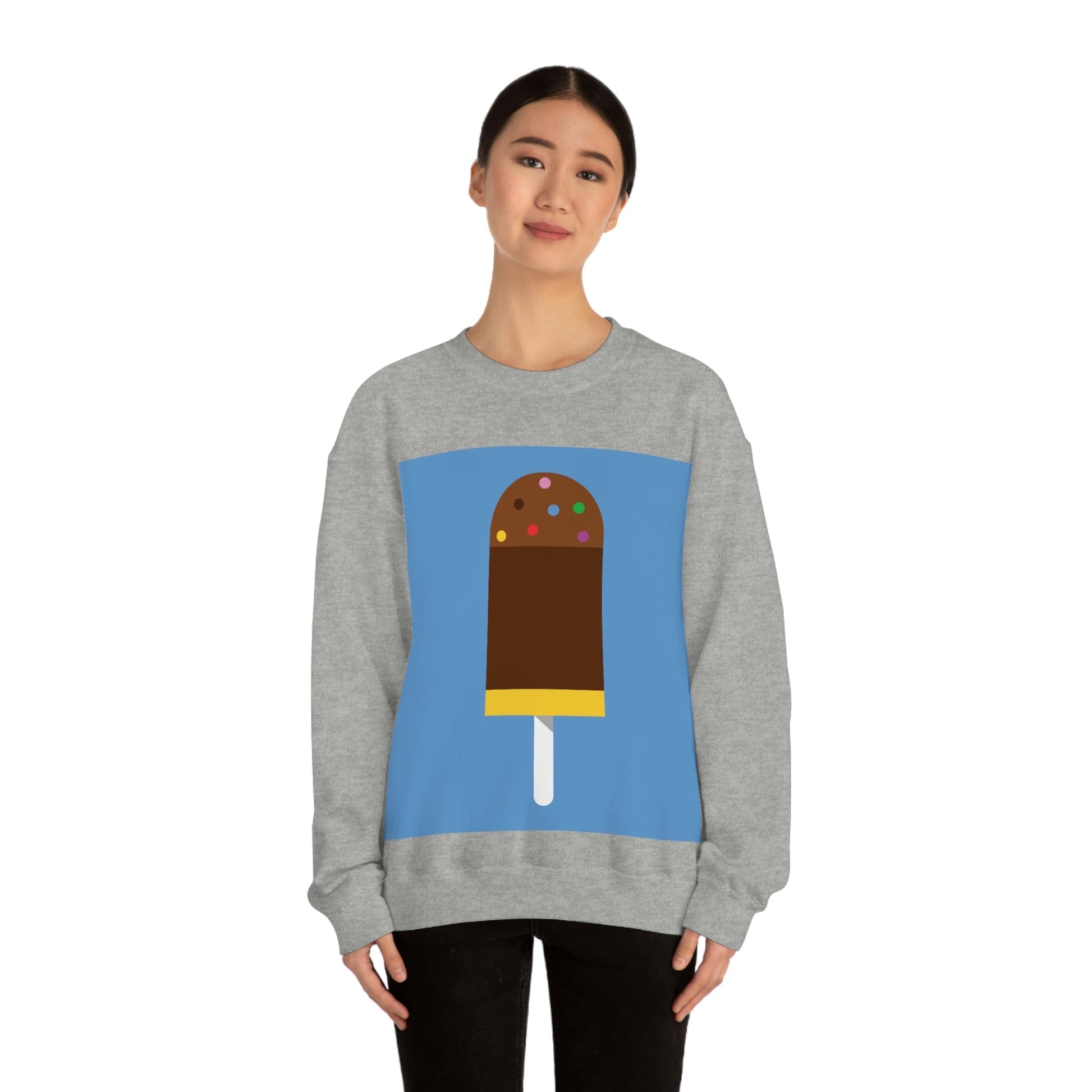 Ice Cream Lover Minimal Abstract Art Unisex Heavy Blend™ Crewneck Sweatshirt Ichaku [Perfect Gifts Selection]