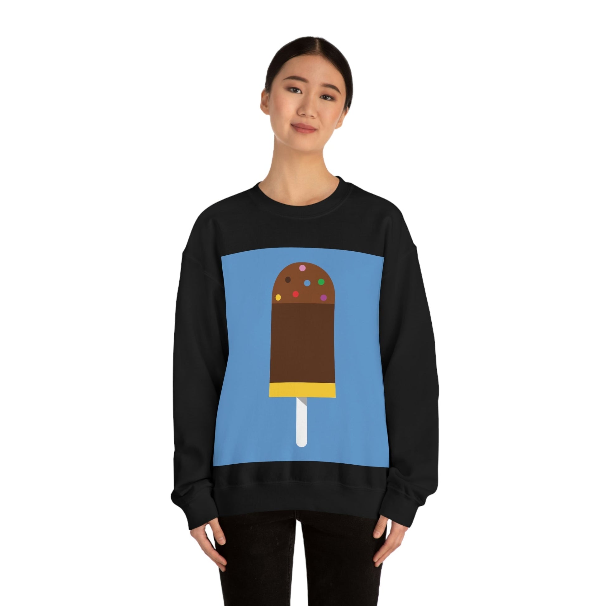 Ice Cream Lover Minimal Abstract Art Unisex Heavy Blend™ Crewneck Sweatshirt Ichaku [Perfect Gifts Selection]