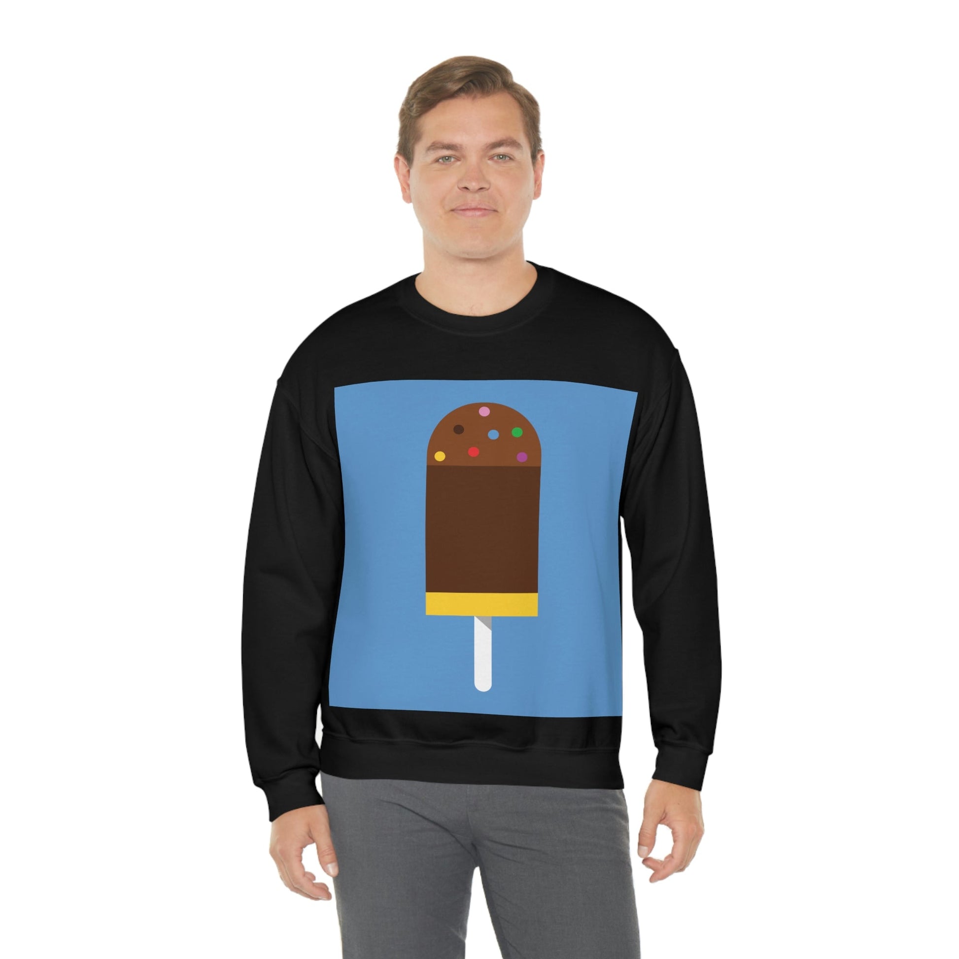 Ice Cream Lover Minimal Abstract Art Unisex Heavy Blend™ Crewneck Sweatshirt Ichaku [Perfect Gifts Selection]