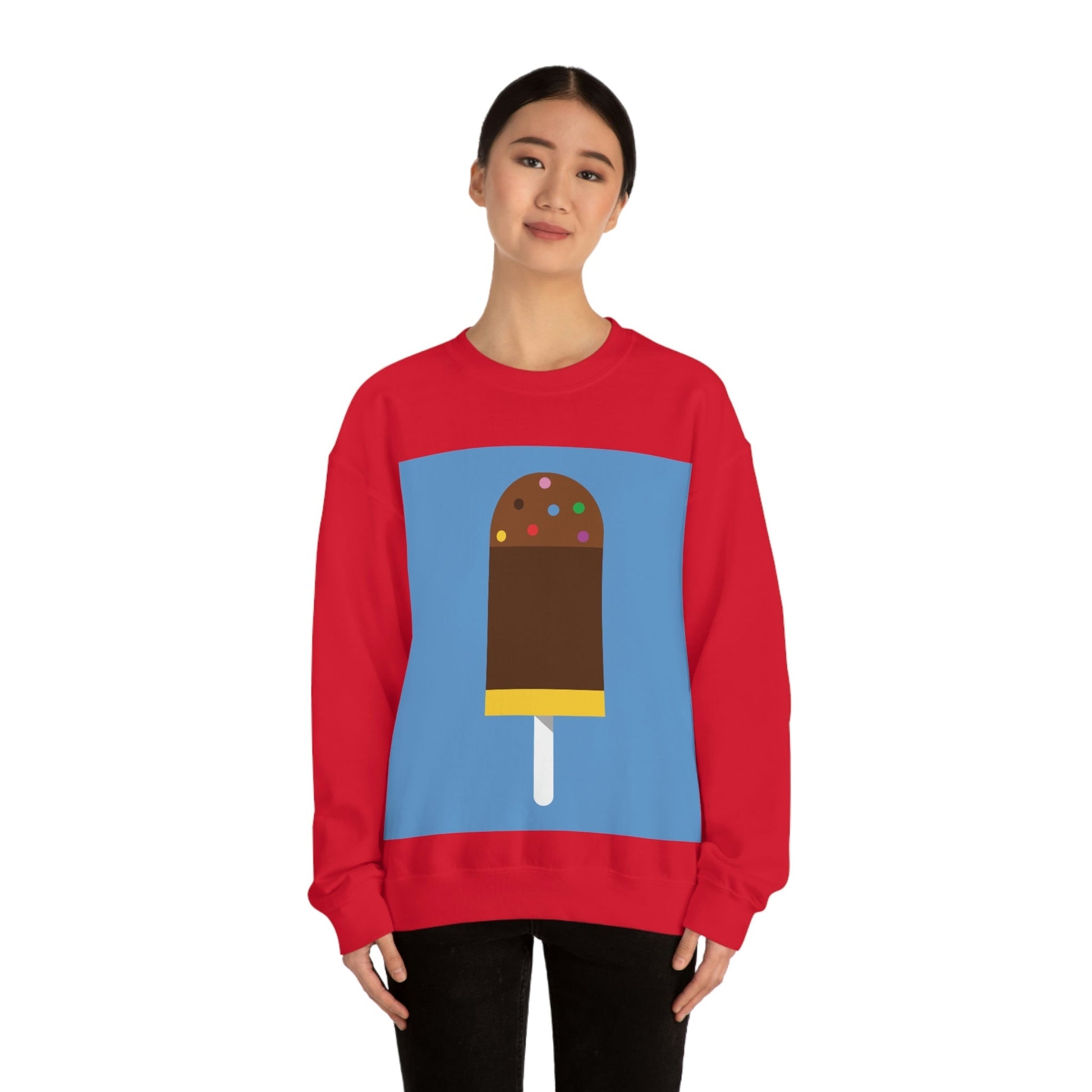 Ice Cream Lover Minimal Abstract Art Unisex Heavy Blend™ Crewneck Sweatshirt Ichaku [Perfect Gifts Selection]