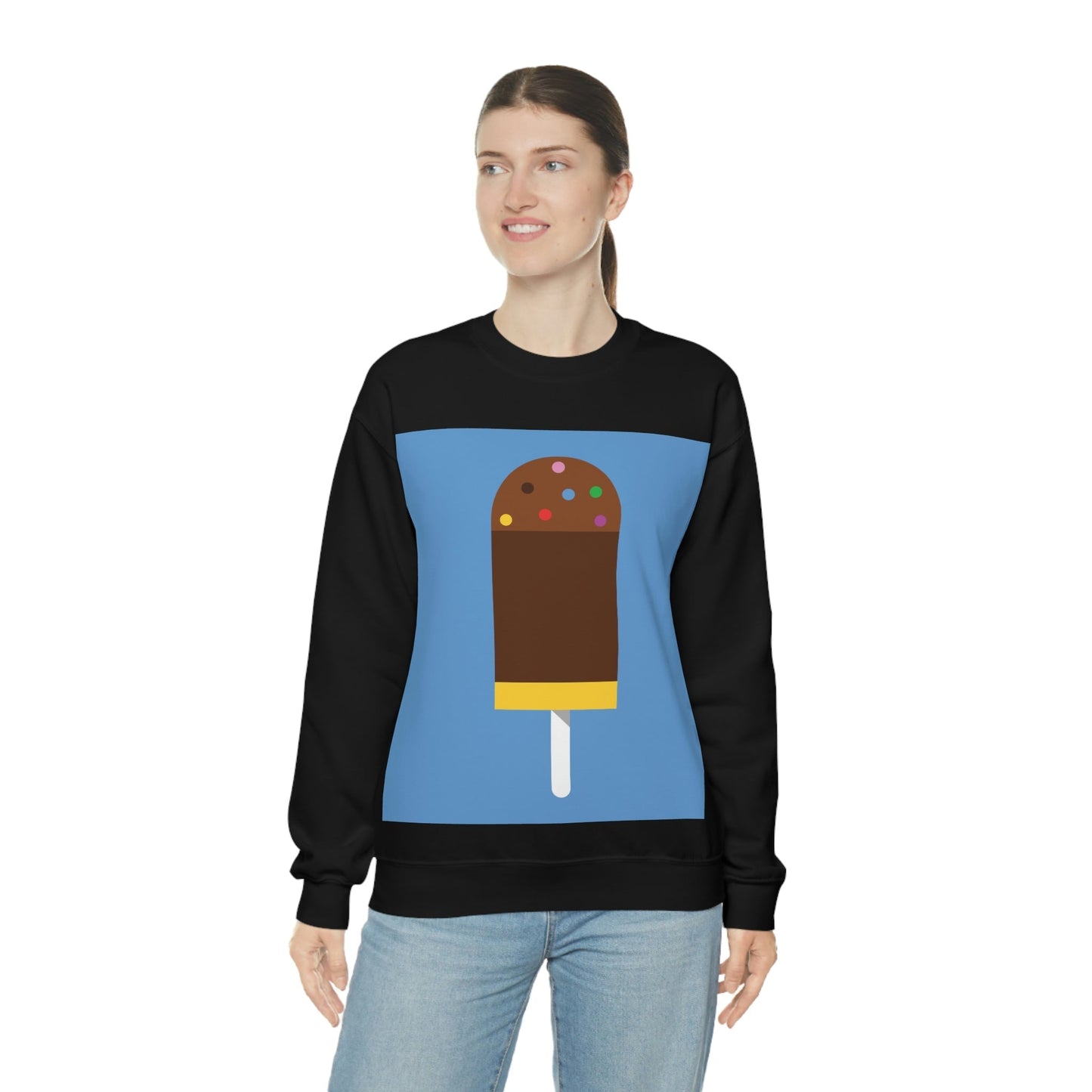 Ice Cream Lover Minimal Abstract Art Unisex Heavy Blend™ Crewneck Sweatshirt Ichaku [Perfect Gifts Selection]