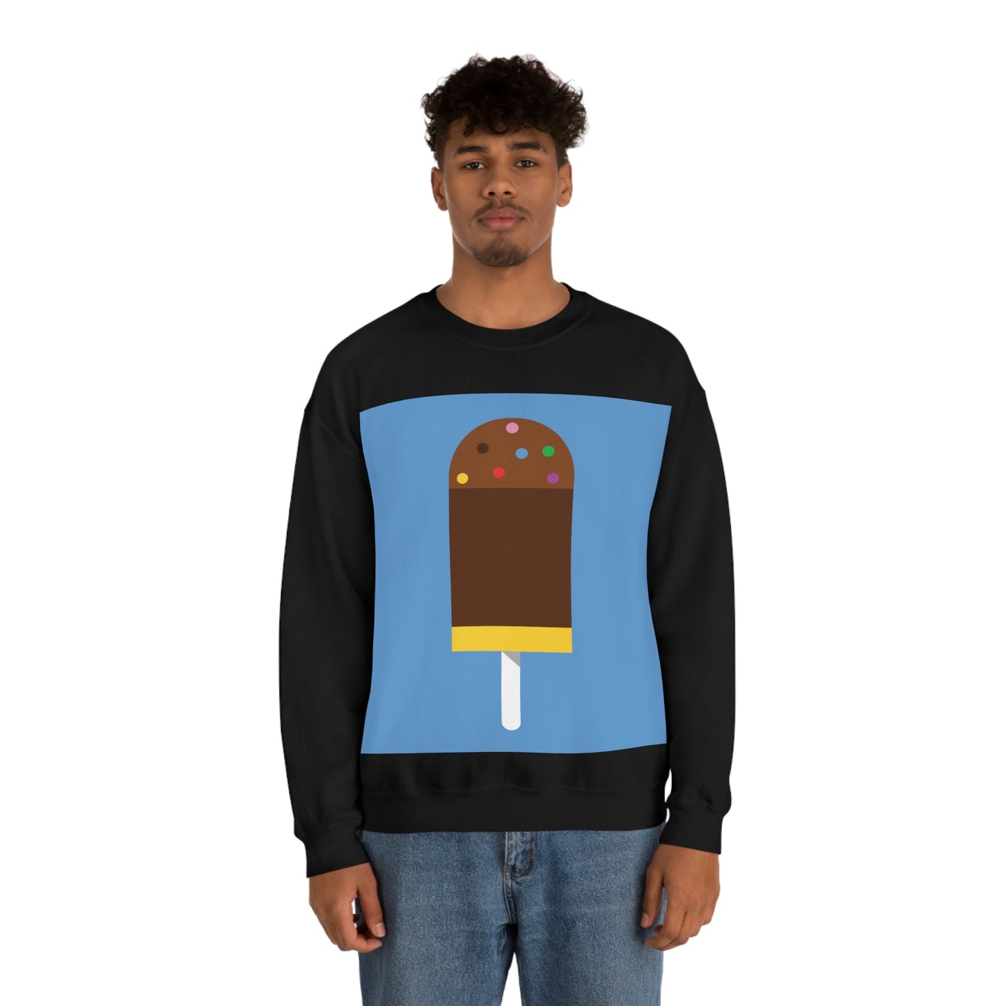 Ice Cream Lover Minimal Abstract Art Unisex Heavy Blend™ Crewneck Sweatshirt Ichaku [Perfect Gifts Selection]