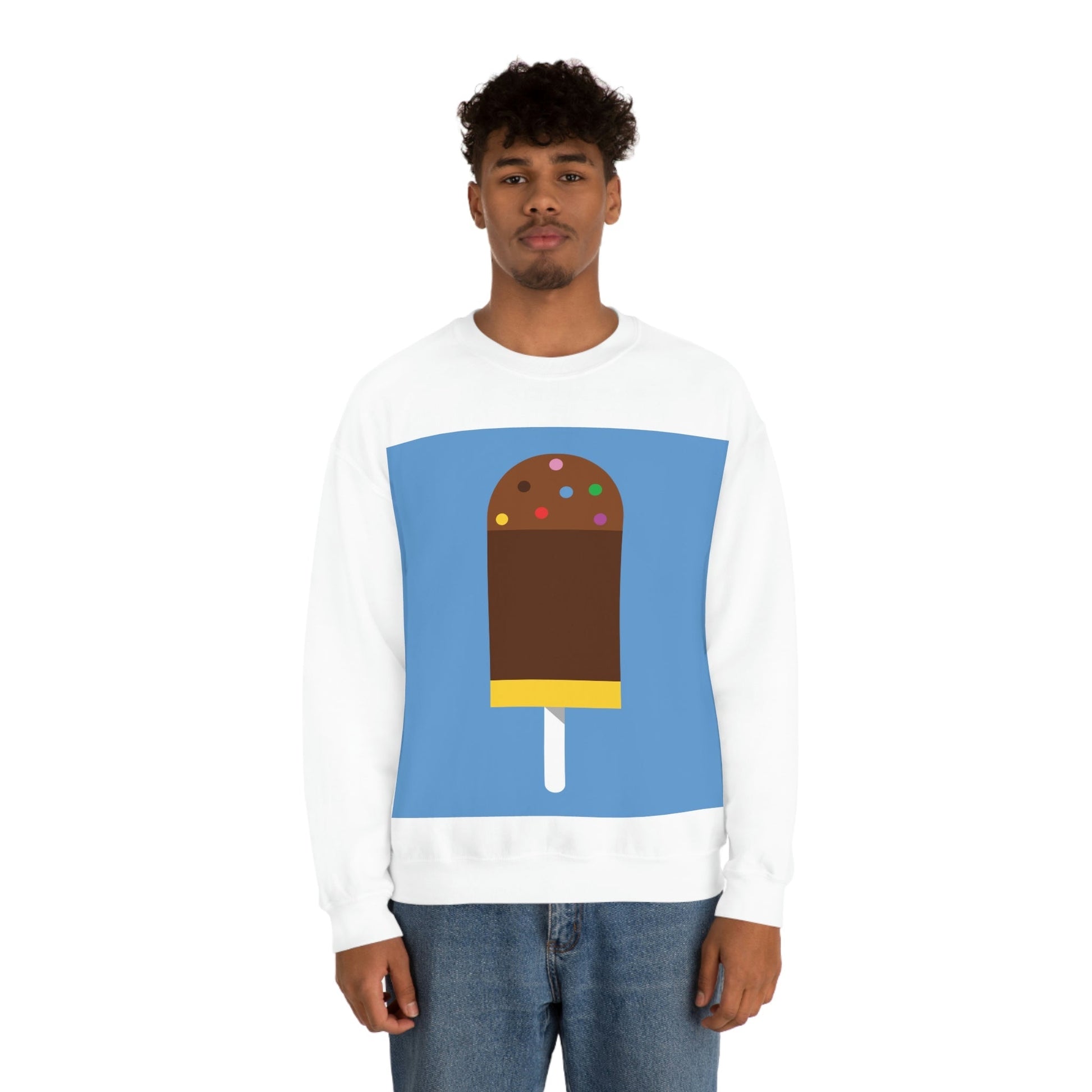 Ice Cream Lover Minimal Abstract Art Unisex Heavy Blend™ Crewneck Sweatshirt Ichaku [Perfect Gifts Selection]