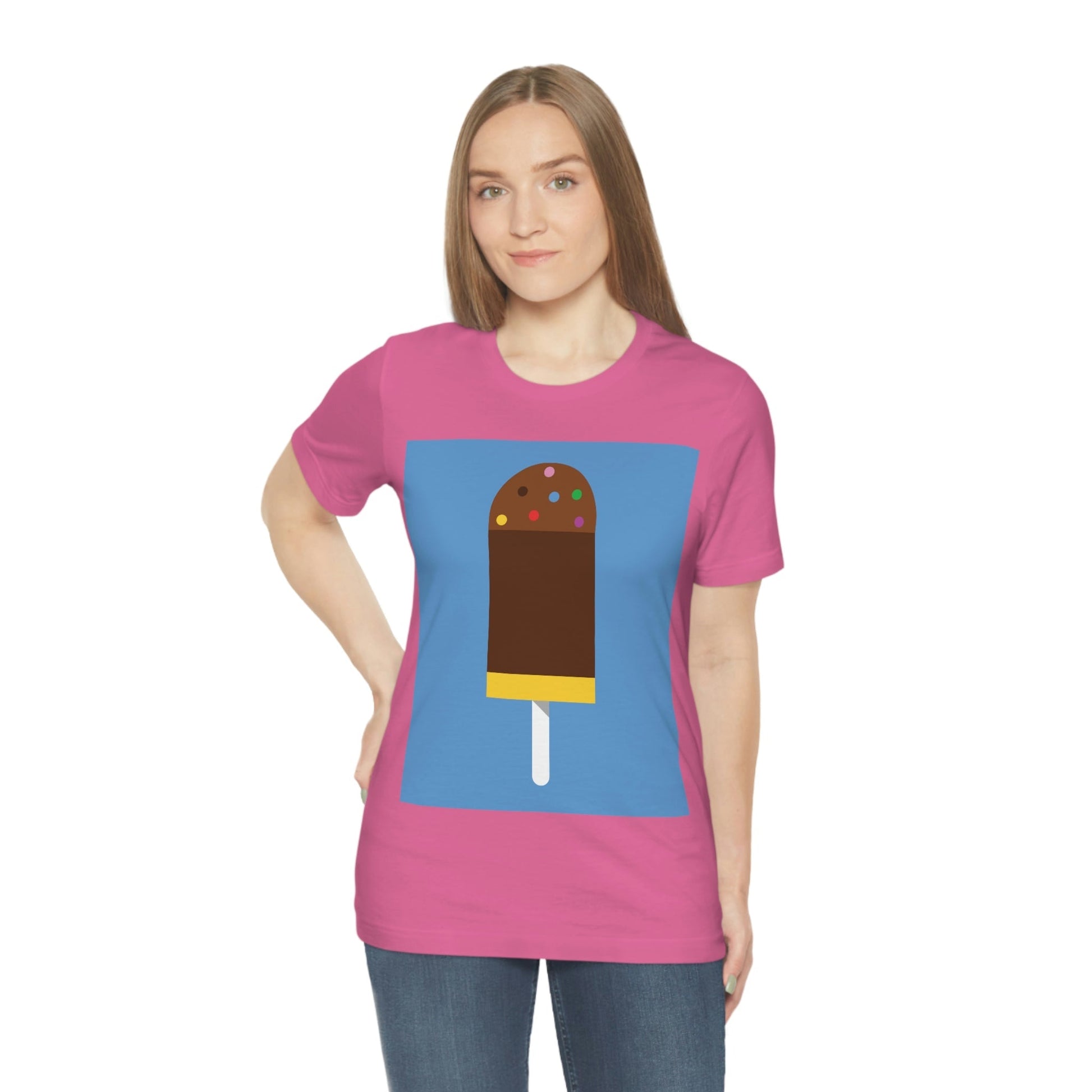 Ice Cream Lover Minimal Abstract Art Unisex Jersey Short Sleeve T-Shirt Ichaku [Perfect Gifts Selection]