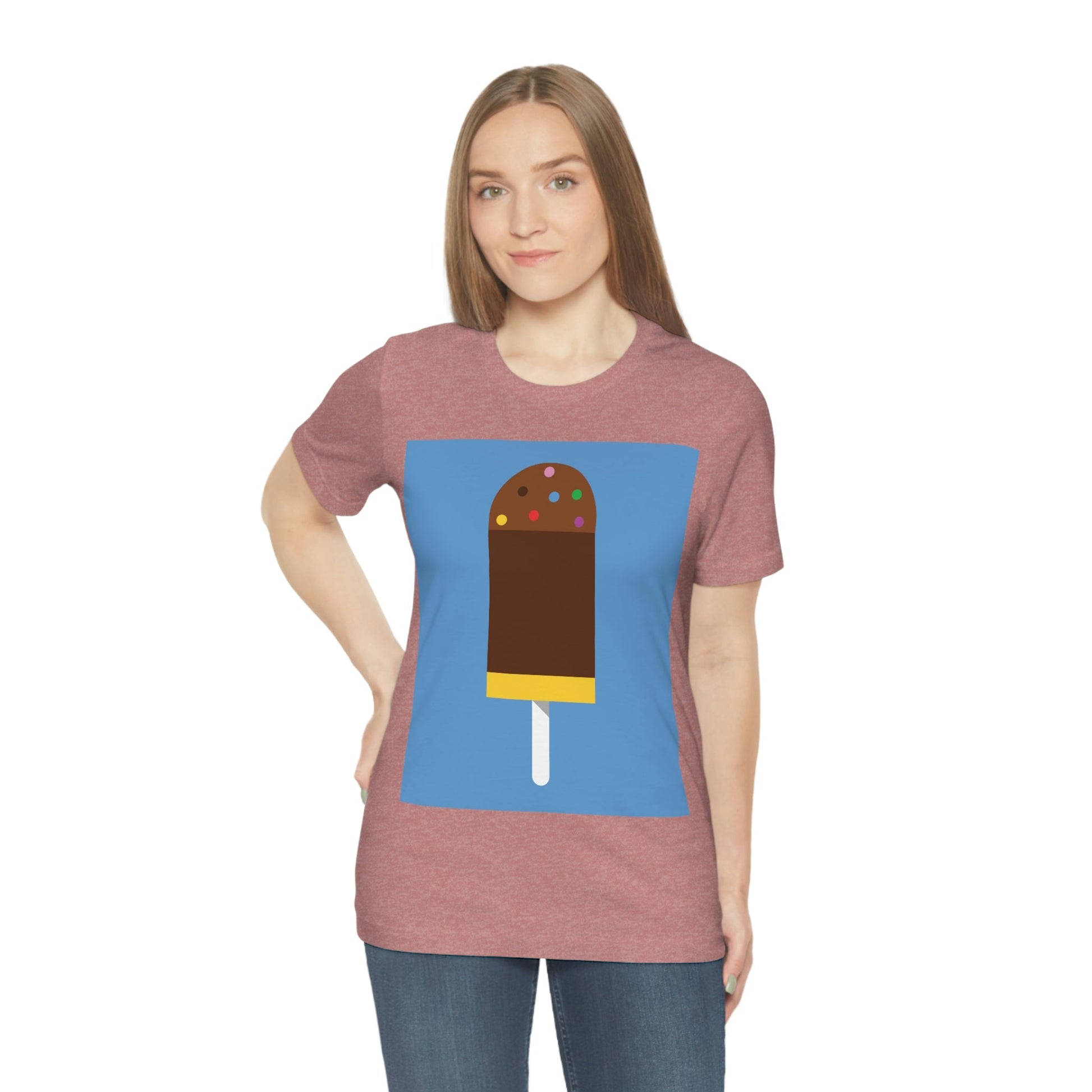 Ice Cream Lover Minimal Abstract Art Unisex Jersey Short Sleeve T-Shirt Ichaku [Perfect Gifts Selection]