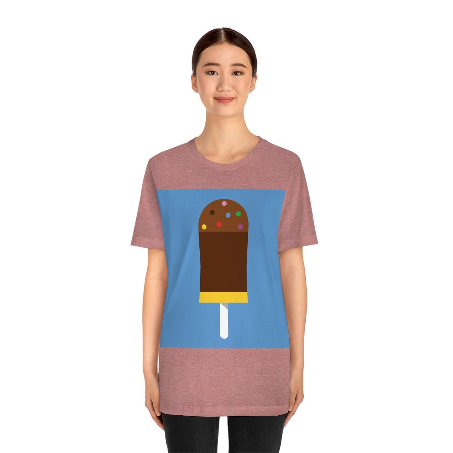 Ice Cream Lover Minimal Abstract Art Unisex Jersey Short Sleeve T-Shirt Ichaku [Perfect Gifts Selection]