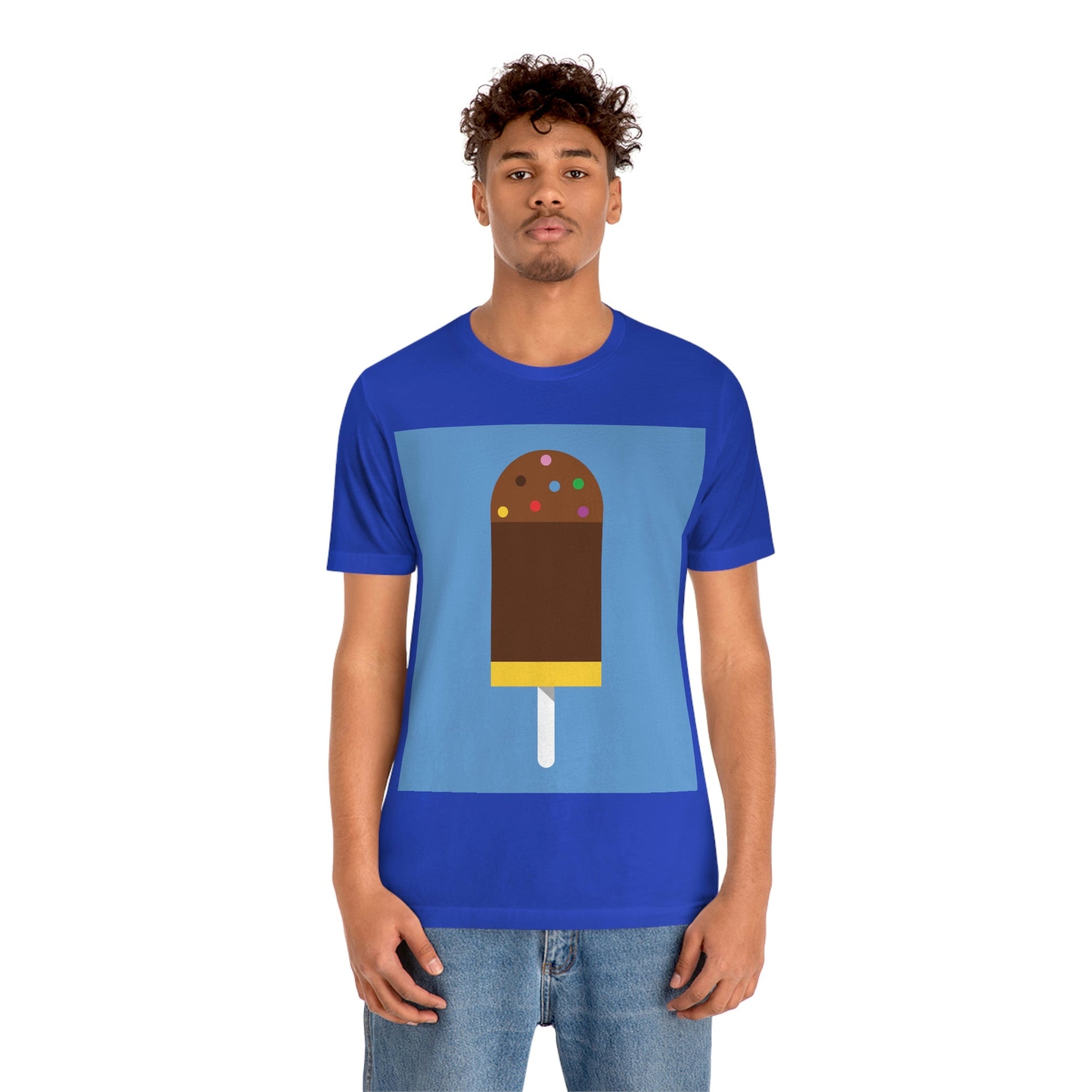 Ice Cream Lover Minimal Abstract Art Unisex Jersey Short Sleeve T-Shirt Ichaku [Perfect Gifts Selection]