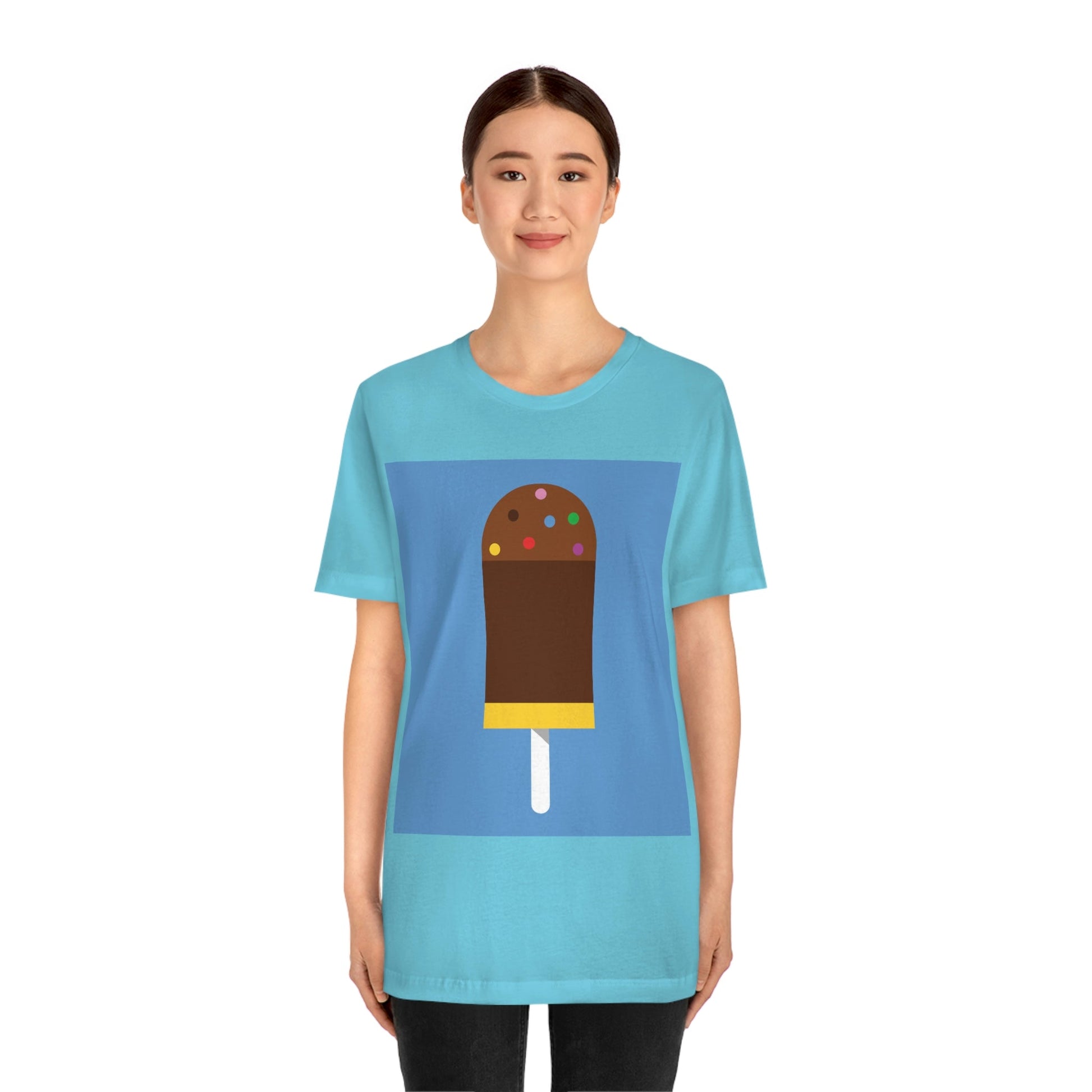 Ice Cream Lover Minimal Abstract Art Unisex Jersey Short Sleeve T-Shirt Ichaku [Perfect Gifts Selection]